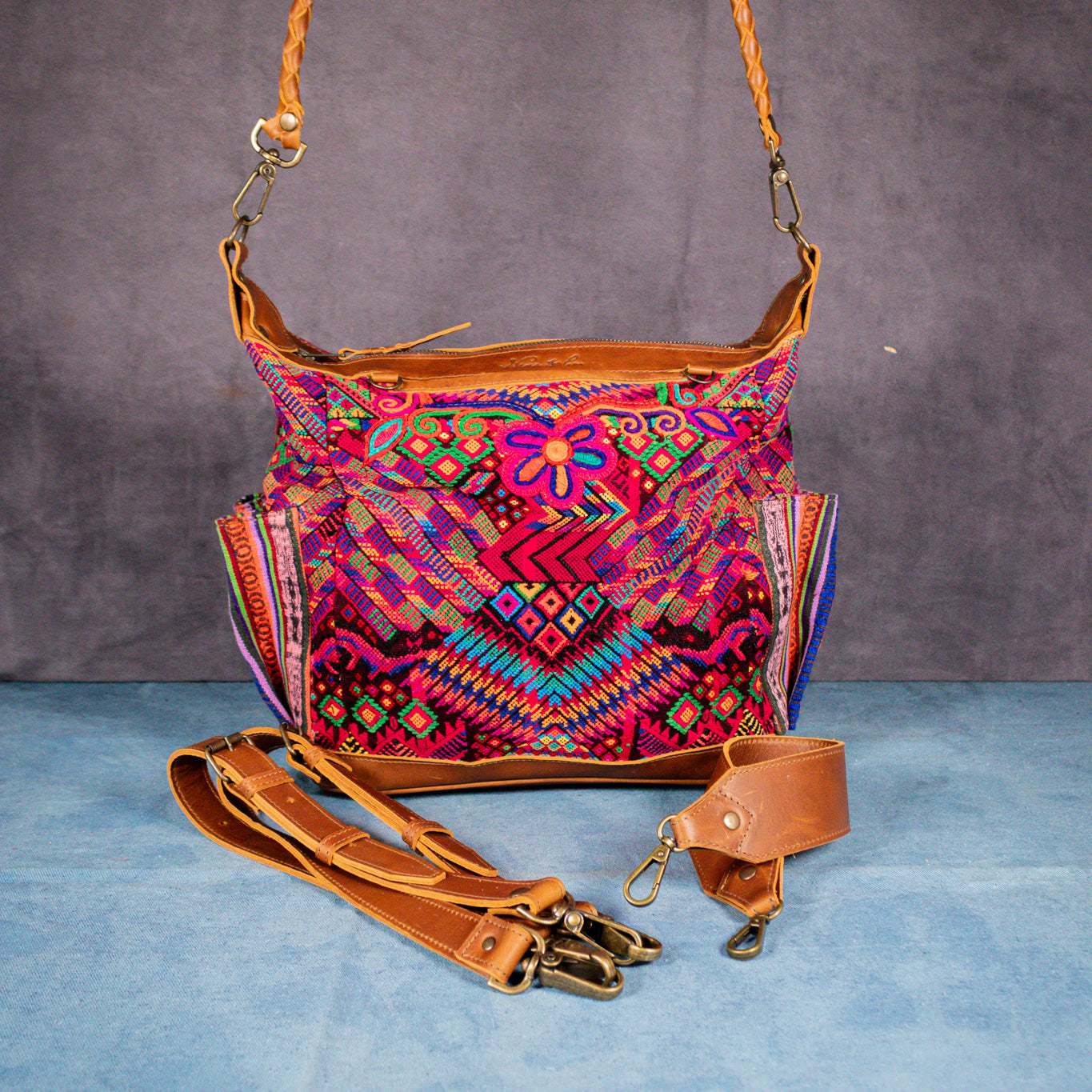 BEATRIZ MCDB + DIAMANTE STRAP - OOAK HUIPIL - CAFE -  NO. 16417