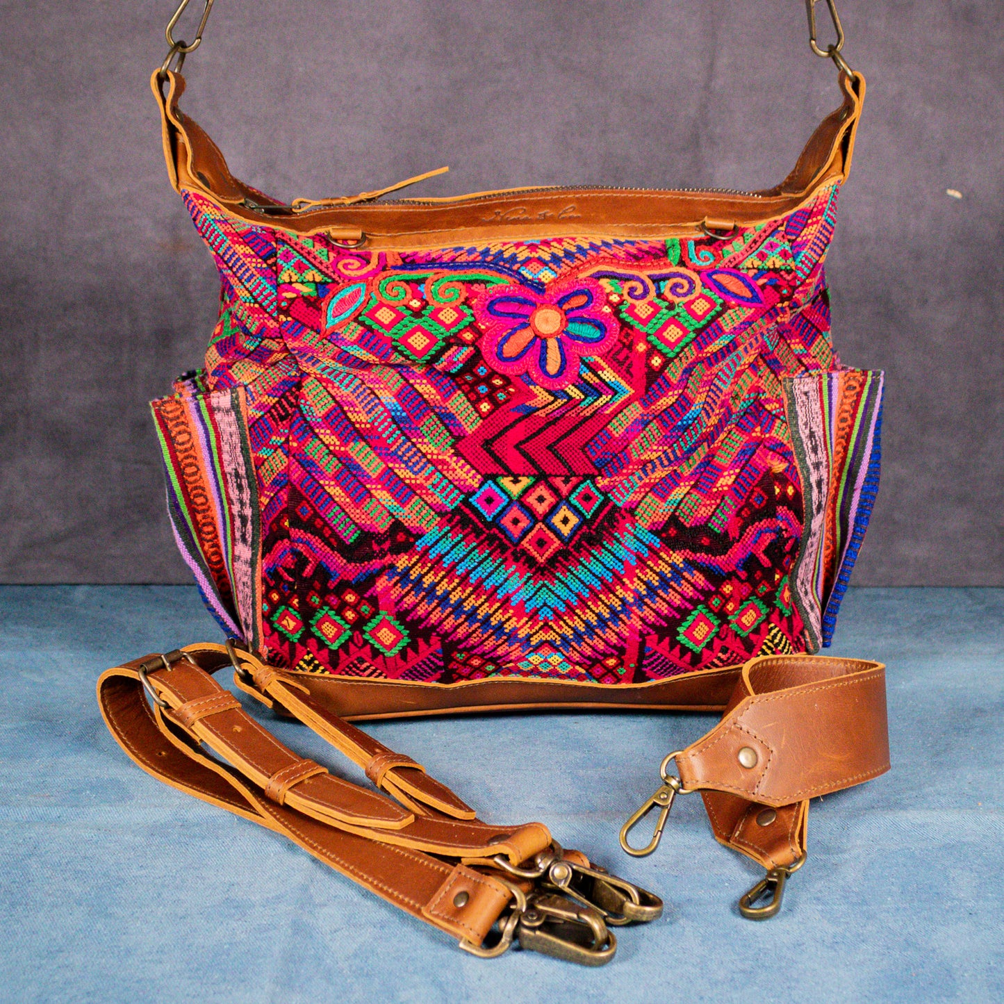 BEATRIZ MCDB + DIAMANTE STRAP - OOAK HUIPIL - CAFE -  NO. 16417