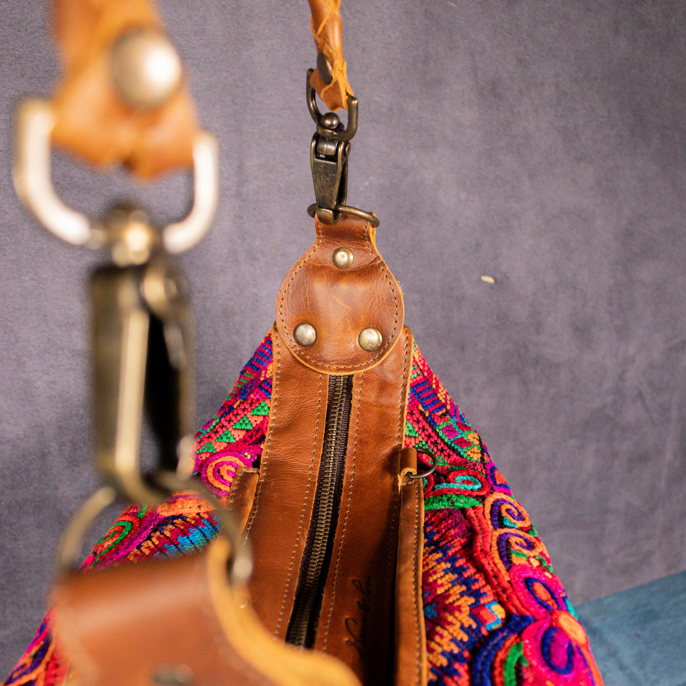 BEATRIZ MCDB + DIAMANTE STRAP - OOAK HUIPIL - CAFE -  NO. 16417