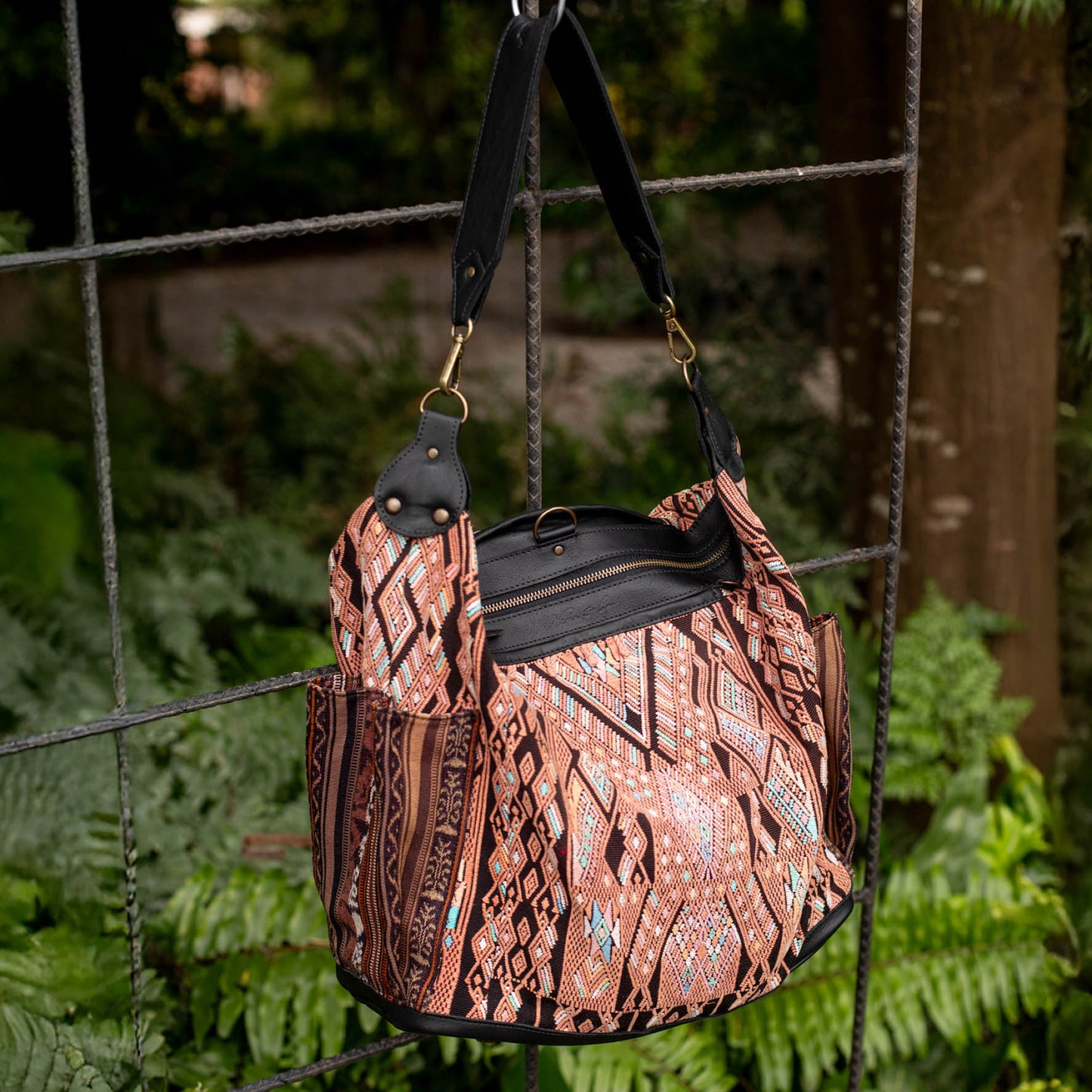 BEATRIZ CDB + DIAMANTE STRAP - OOAK HUIPIL - BLACK - NO. 17196