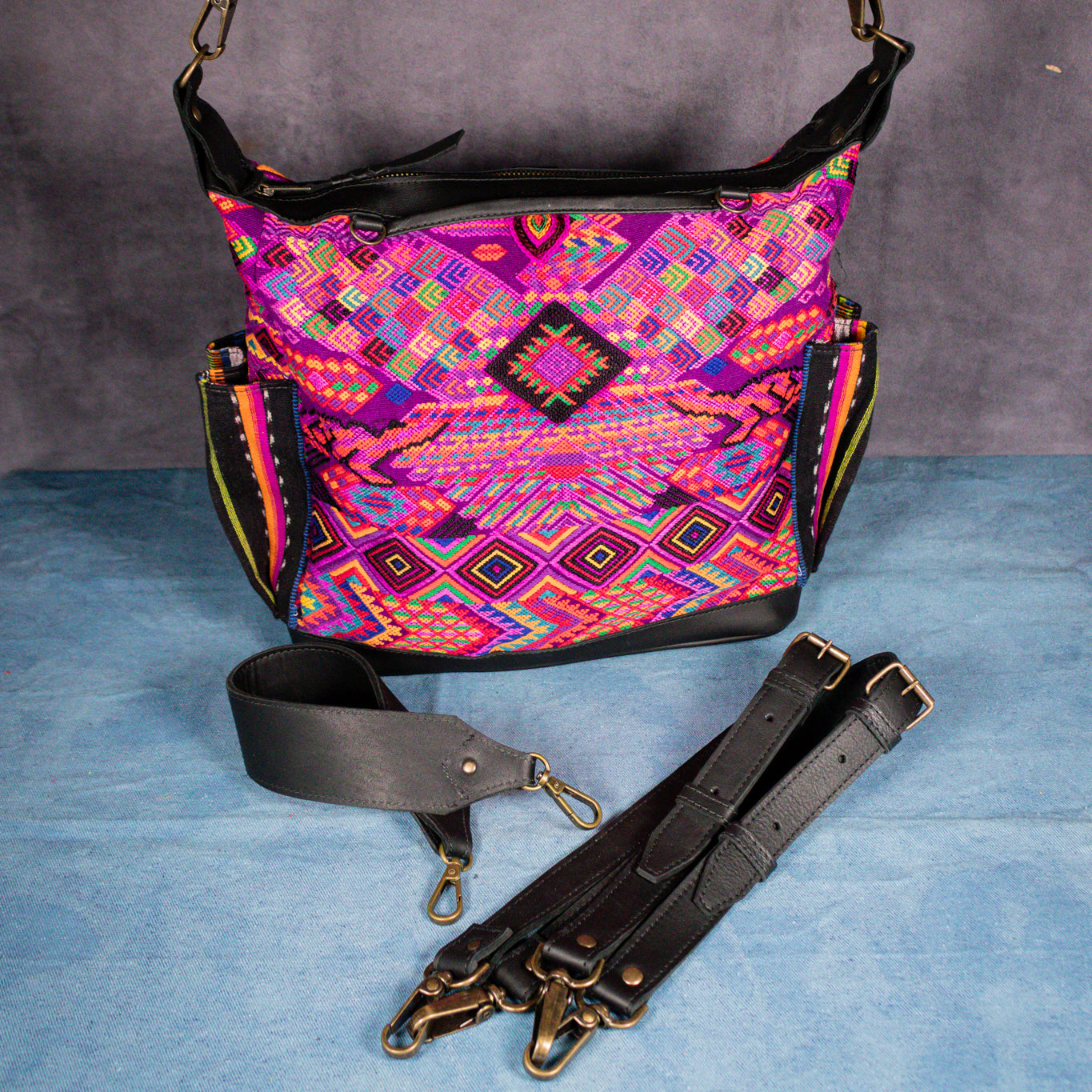 BEATRIZ MCDB + DIAMANTE STRAP - OOAK HUIPIL - BLACK - NO. 16428