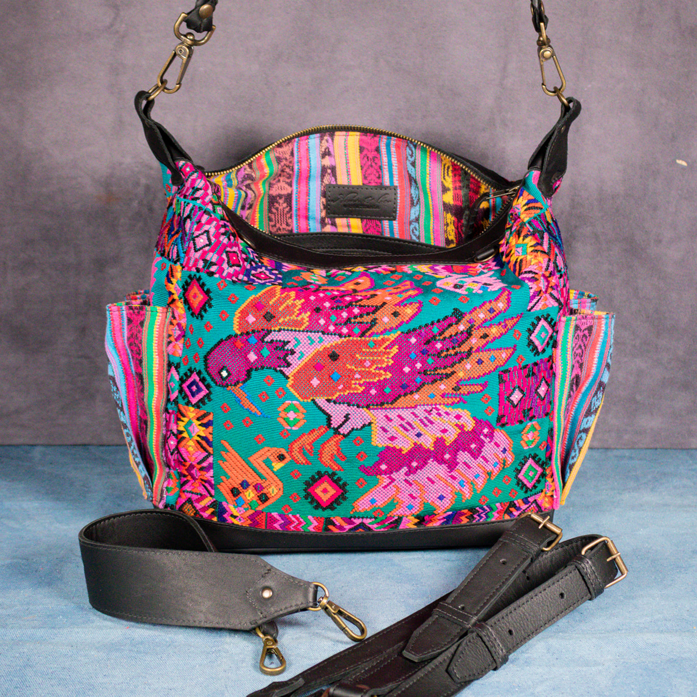 BEATRIZ MCDB + DIAMANTE STRAP - OOAK HUIPIL - BLACK - NO. 16427