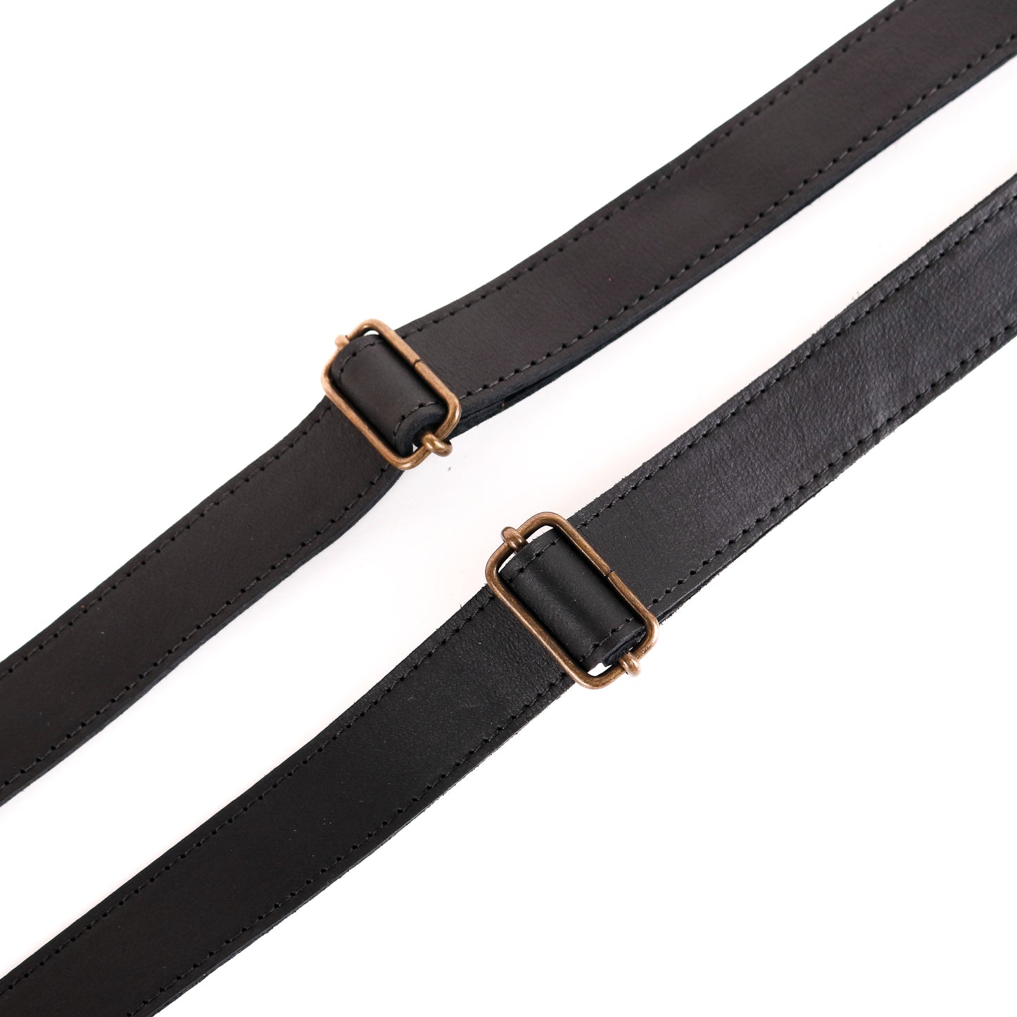 LEATHER BACKPACK STRAP SET - BLACK