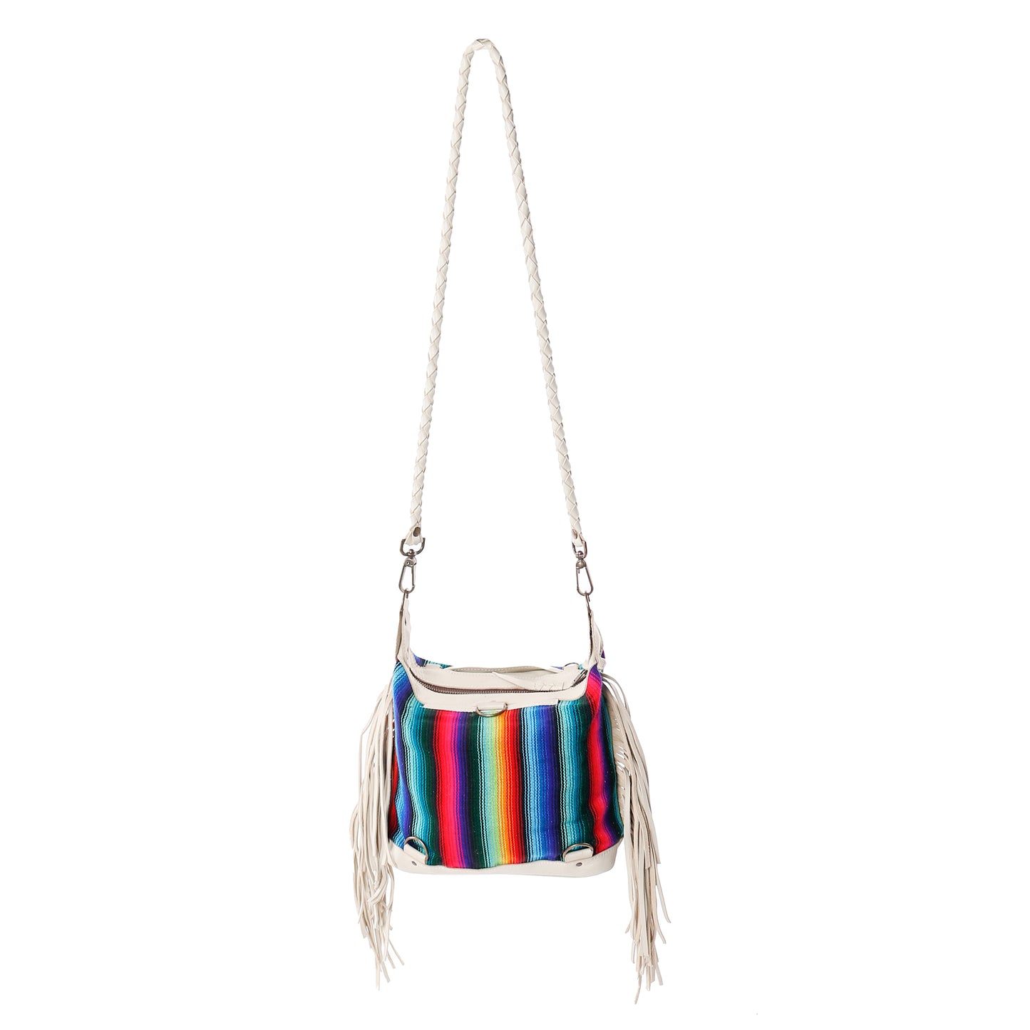 BEATRIZ MINI CONVERTIBLE DAY BAG WITH FRINGE - PRISMA - BONE