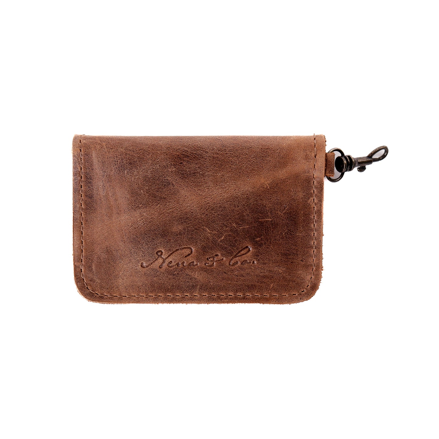 CARD CASE WITH CLASP - FULL LEATHER COLLECTION - CAOBA LEATHER