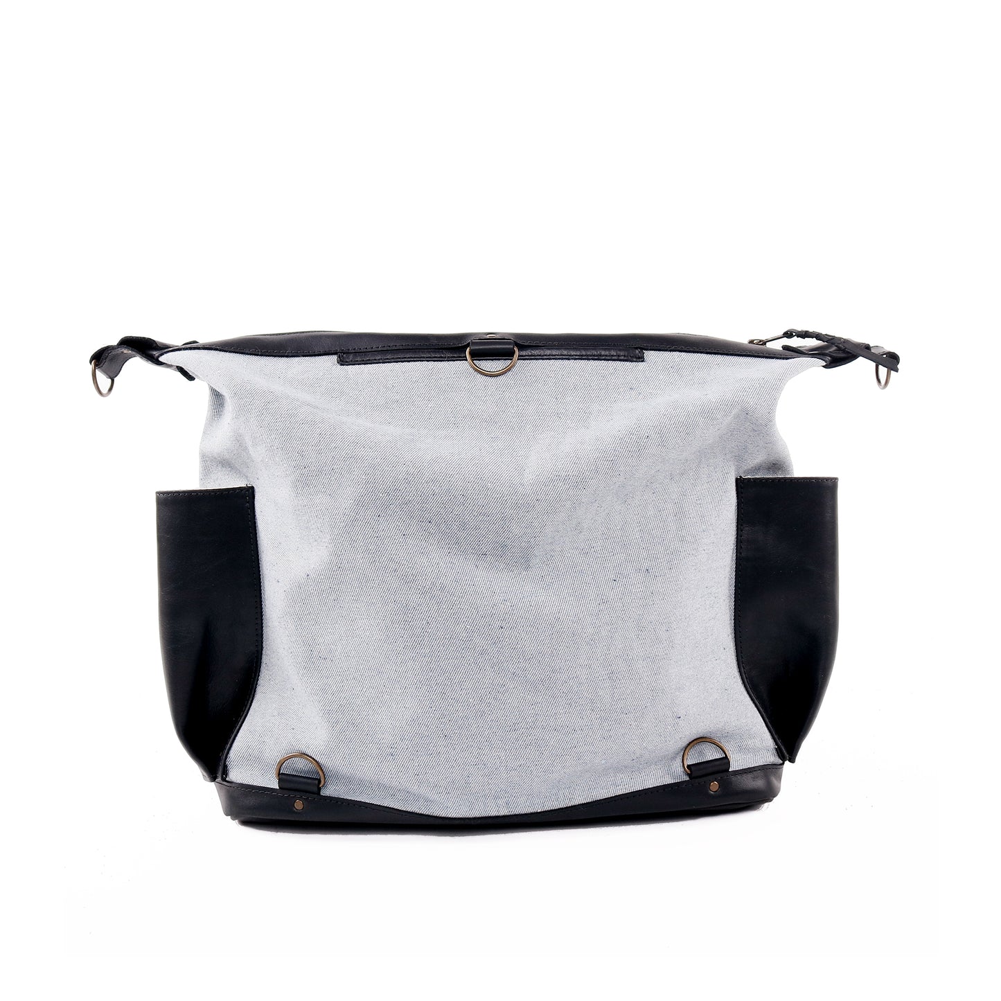 BEATRIZ CDB - FULL UPCYCLED DENIM - BLACK LEATHER