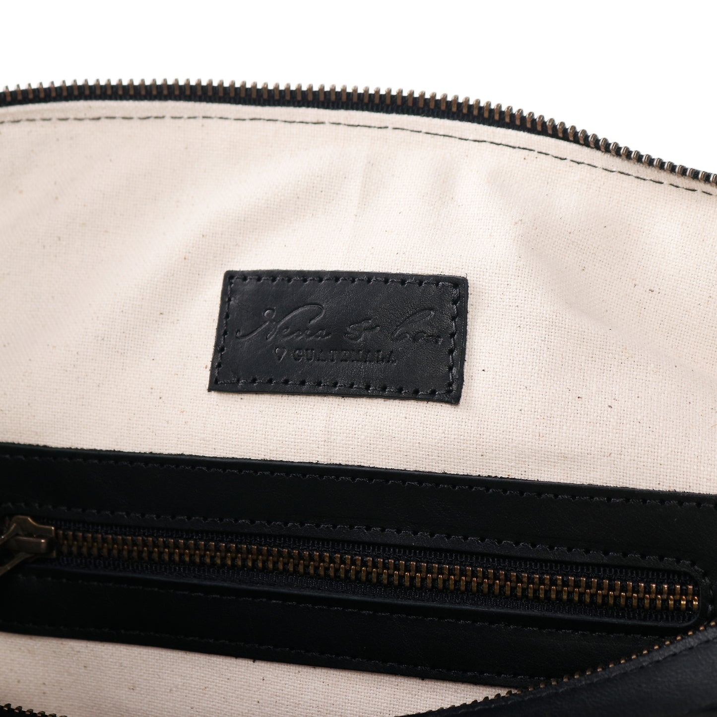 BEATRIZ CDB - FULL UPCYCLED DENIM - BLACK LEATHER