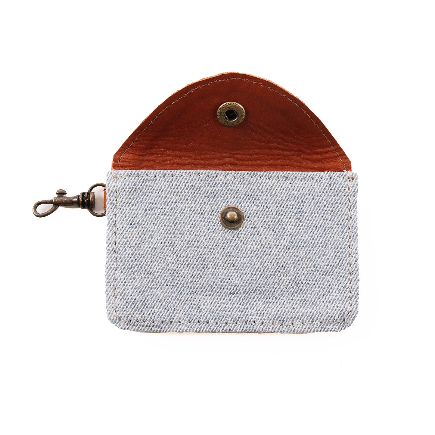 CARD CASE WITH CLASP - UPCYCLED DENIM