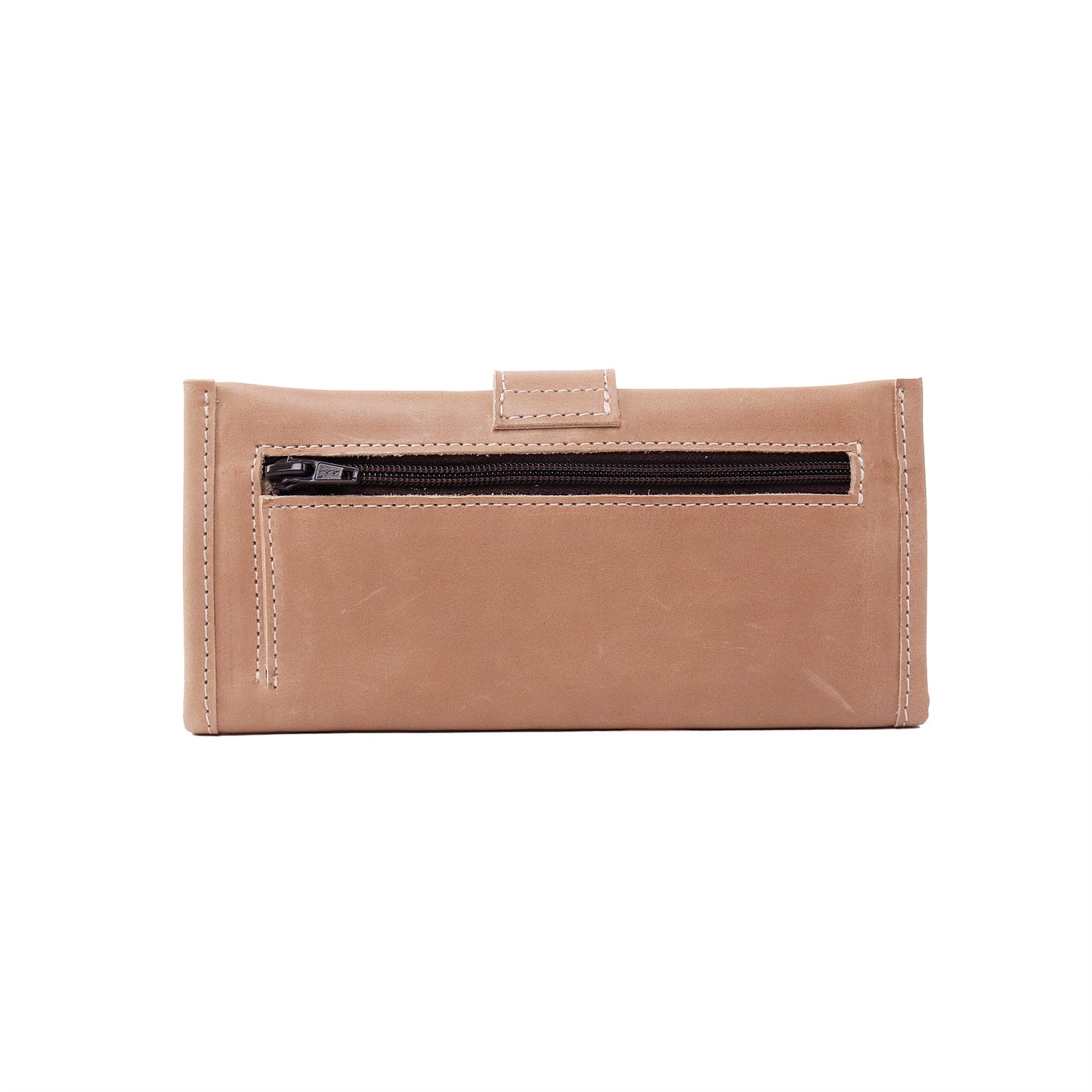 ARTISAN SNAP WALLET WITH ZIPPER - ARTEMISA - TAN LEATHER