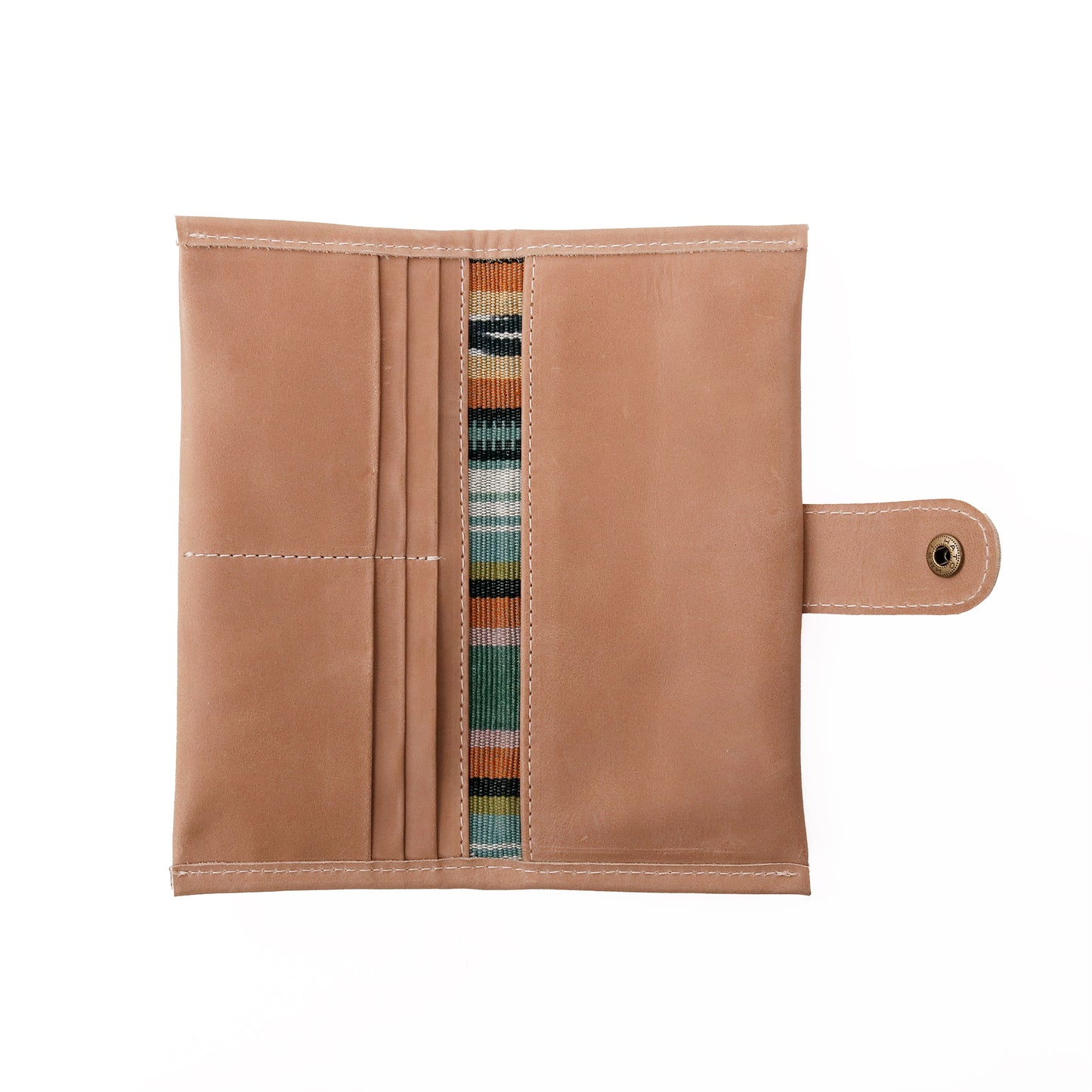ARTISAN SNAP WALLET WITH ZIPPER - ARTEMISA - TAN LEATHER