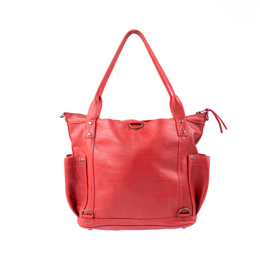 THE PERFECT BAG MEDIUM - FULL LEATHER - ROUGE
