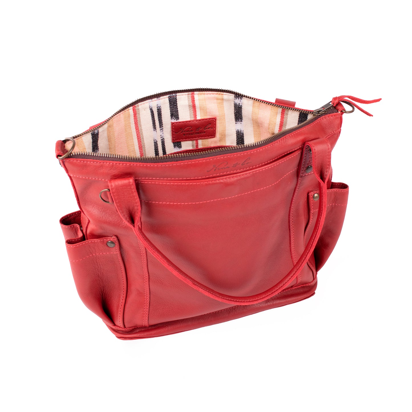 THE PERFECT BAG MEDIUM - FULL LEATHER - ROUGE