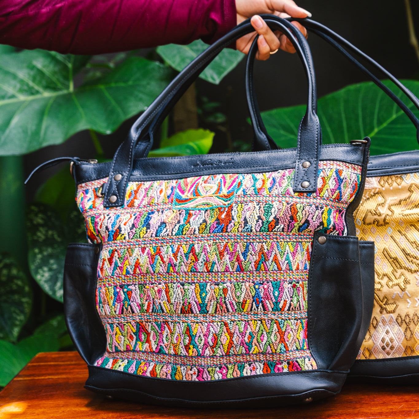 THE MEDIUM PERFECT BAG - OOAK HUIPIL - BLACK - NO. 12698