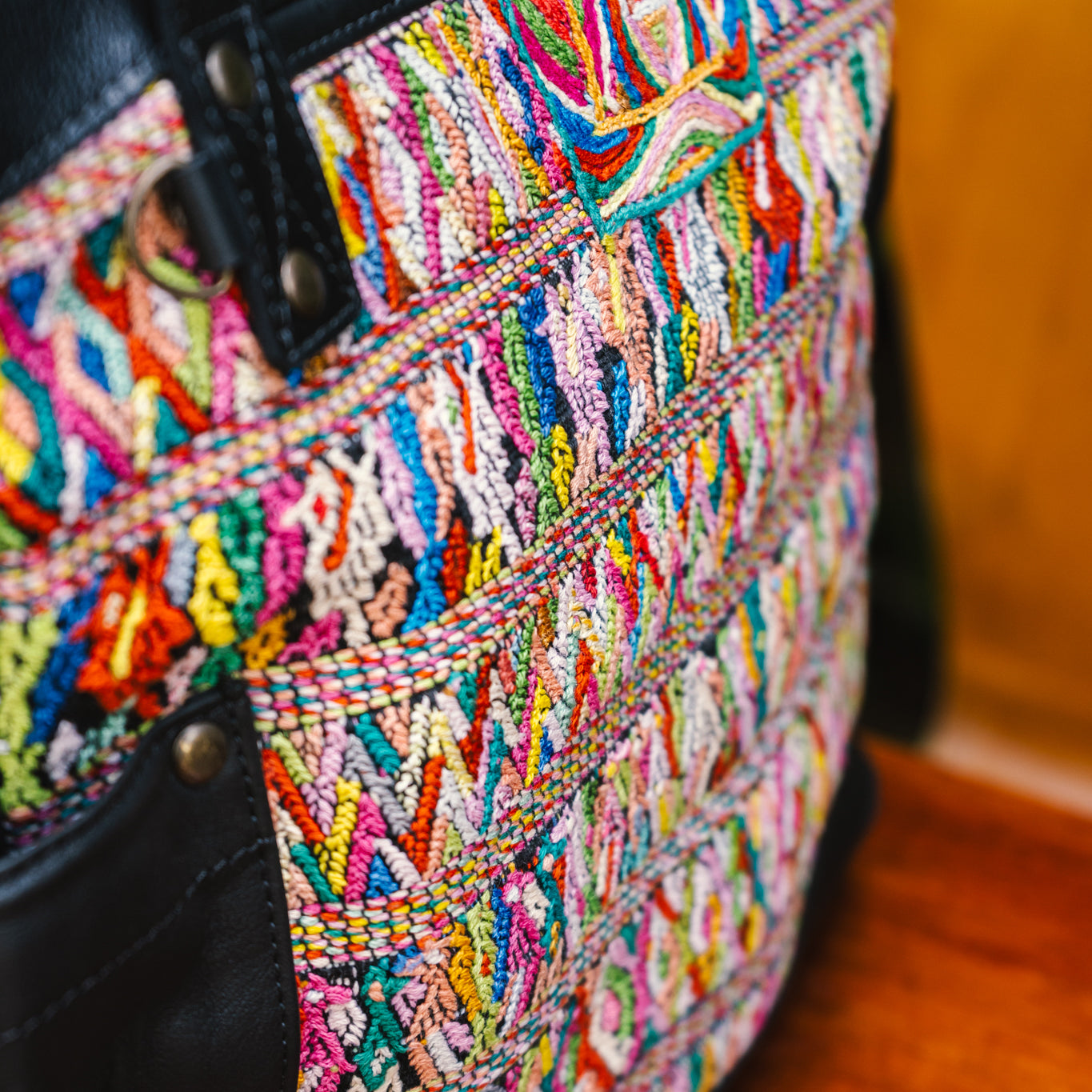 THE MEDIUM PERFECT BAG - OOAK HUIPIL - BLACK - NO. 12698