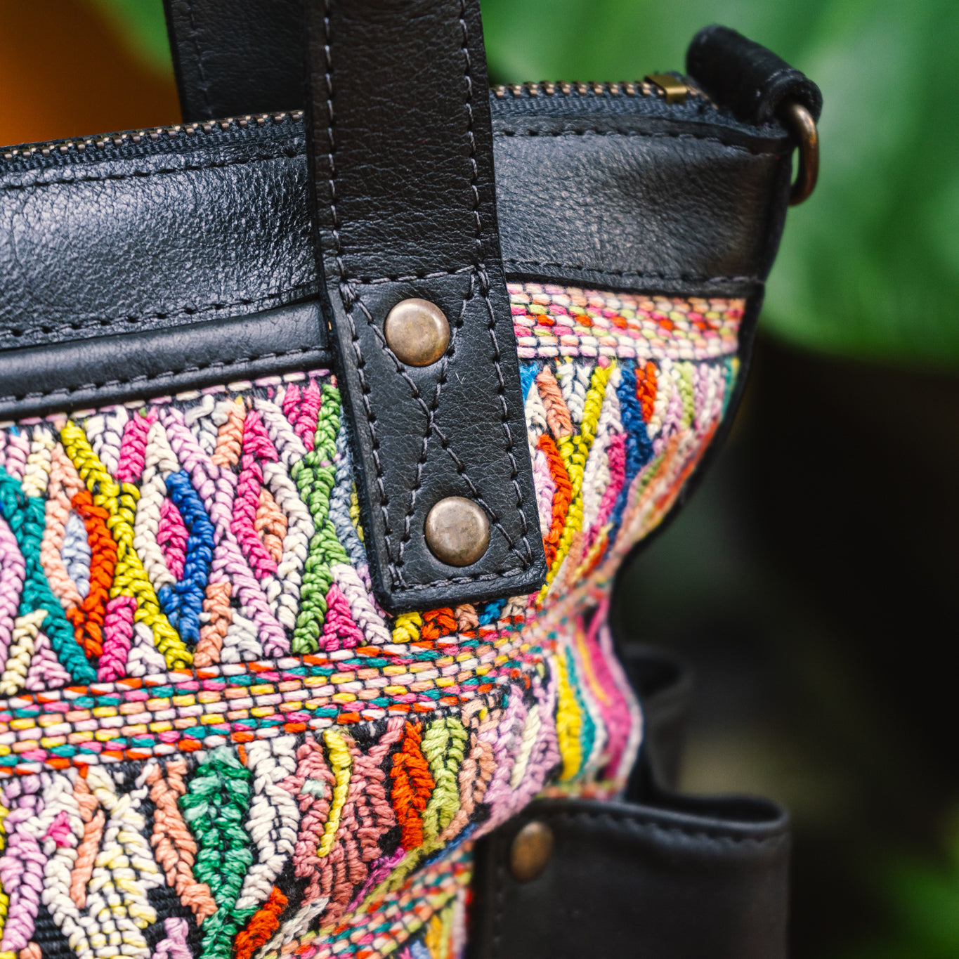 THE MEDIUM PERFECT BAG - OOAK HUIPIL - BLACK - NO. 12698