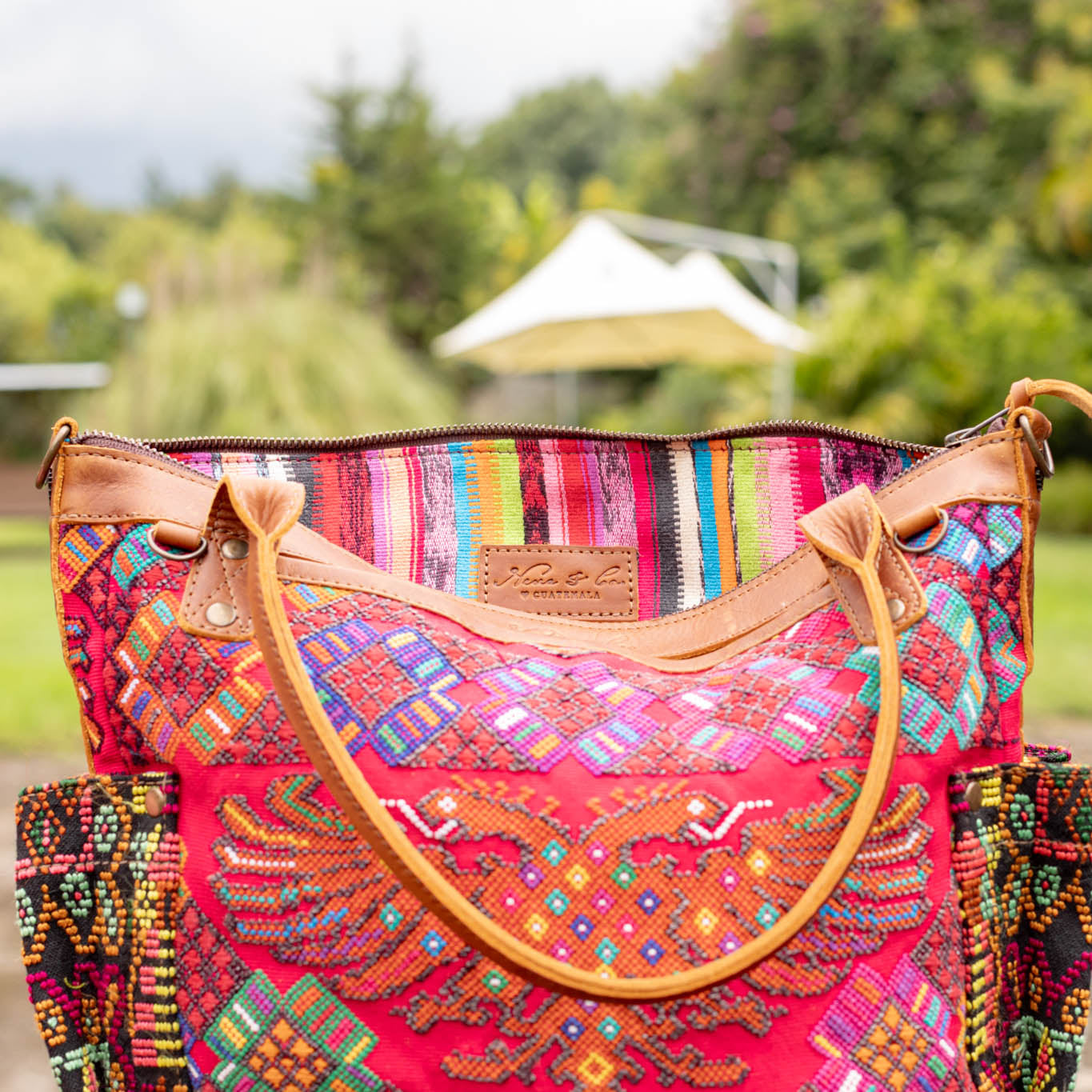 THE MEDIUM PERFECT BAG - OOAK HUIPIL - CAFE - NO. 16664