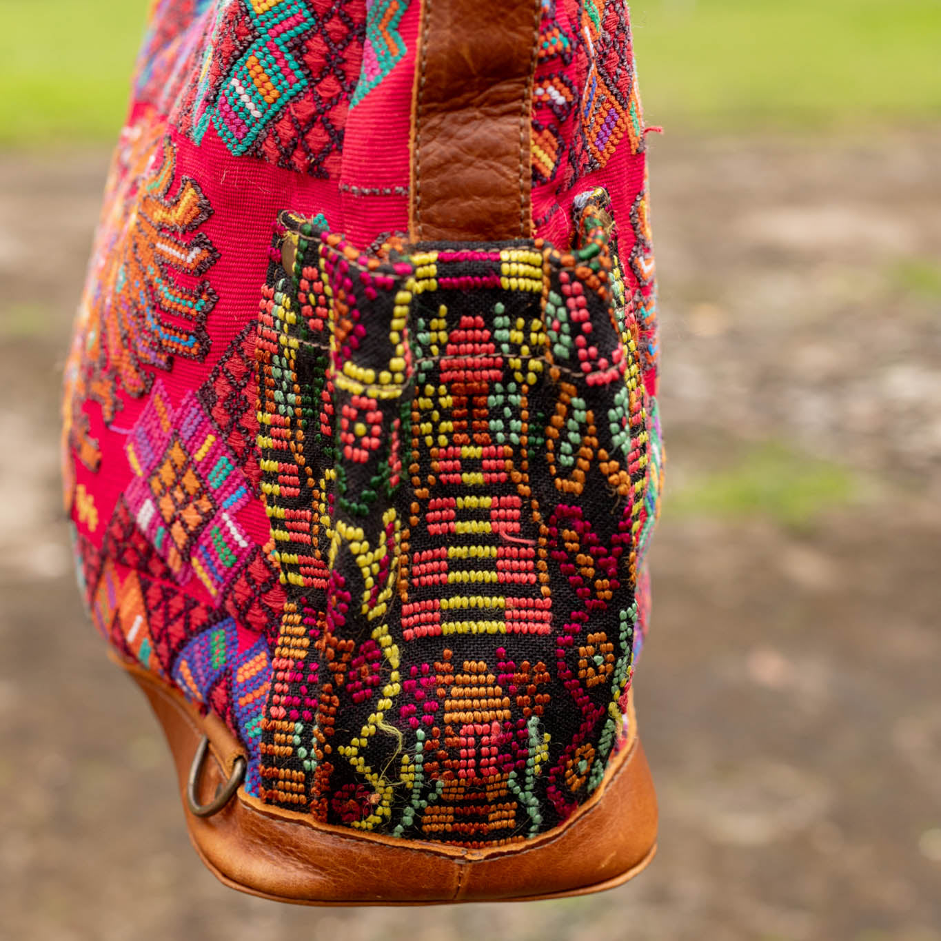 THE MEDIUM PERFECT BAG - OOAK HUIPIL - CAFE - NO. 16664