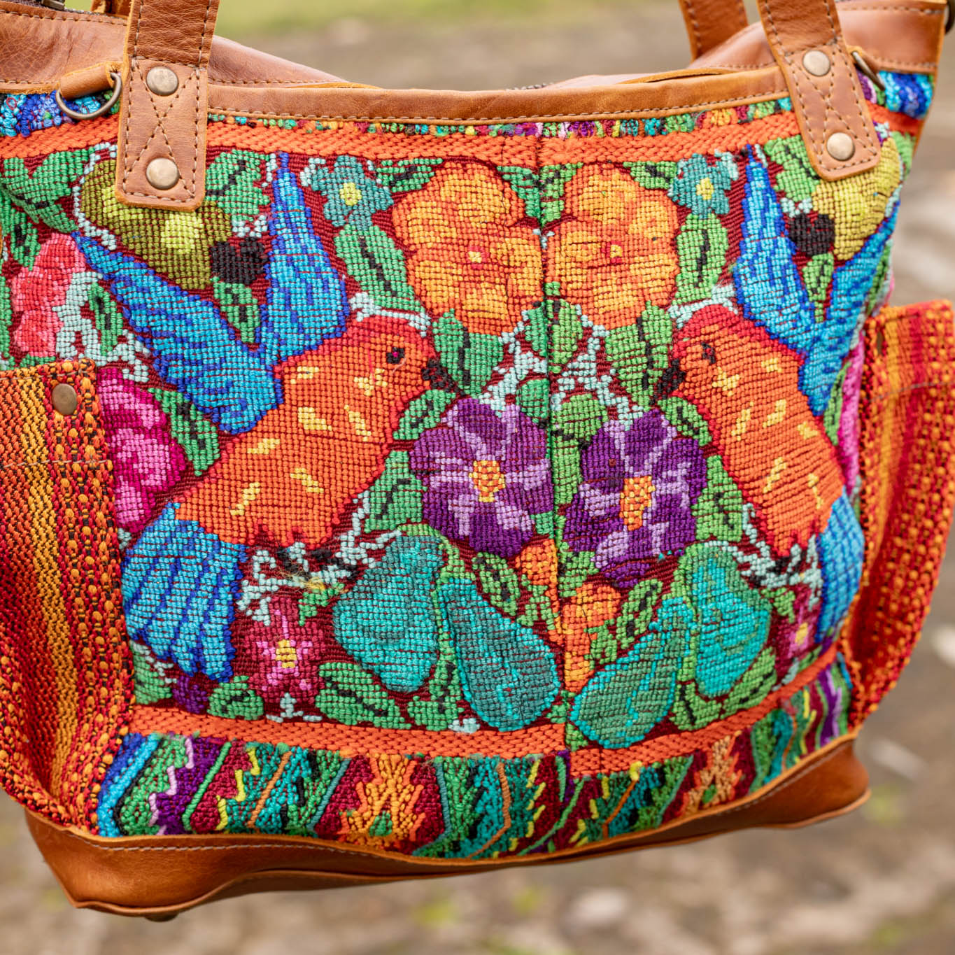 THE MEDIUM PERFECT BAG - OOAK HUIPIL - CAFE - NO. 16662