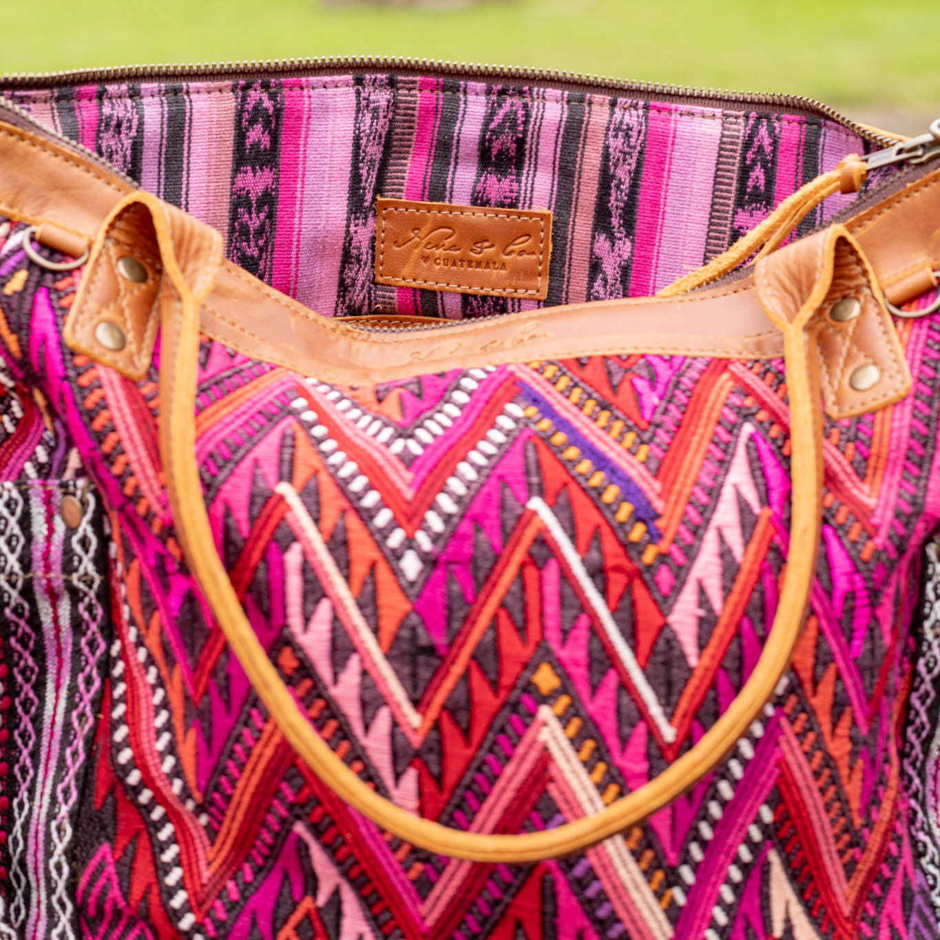THE MEDIUM PERFECT BAG - OOAK HUIPIL - CAFE - NO. 16666