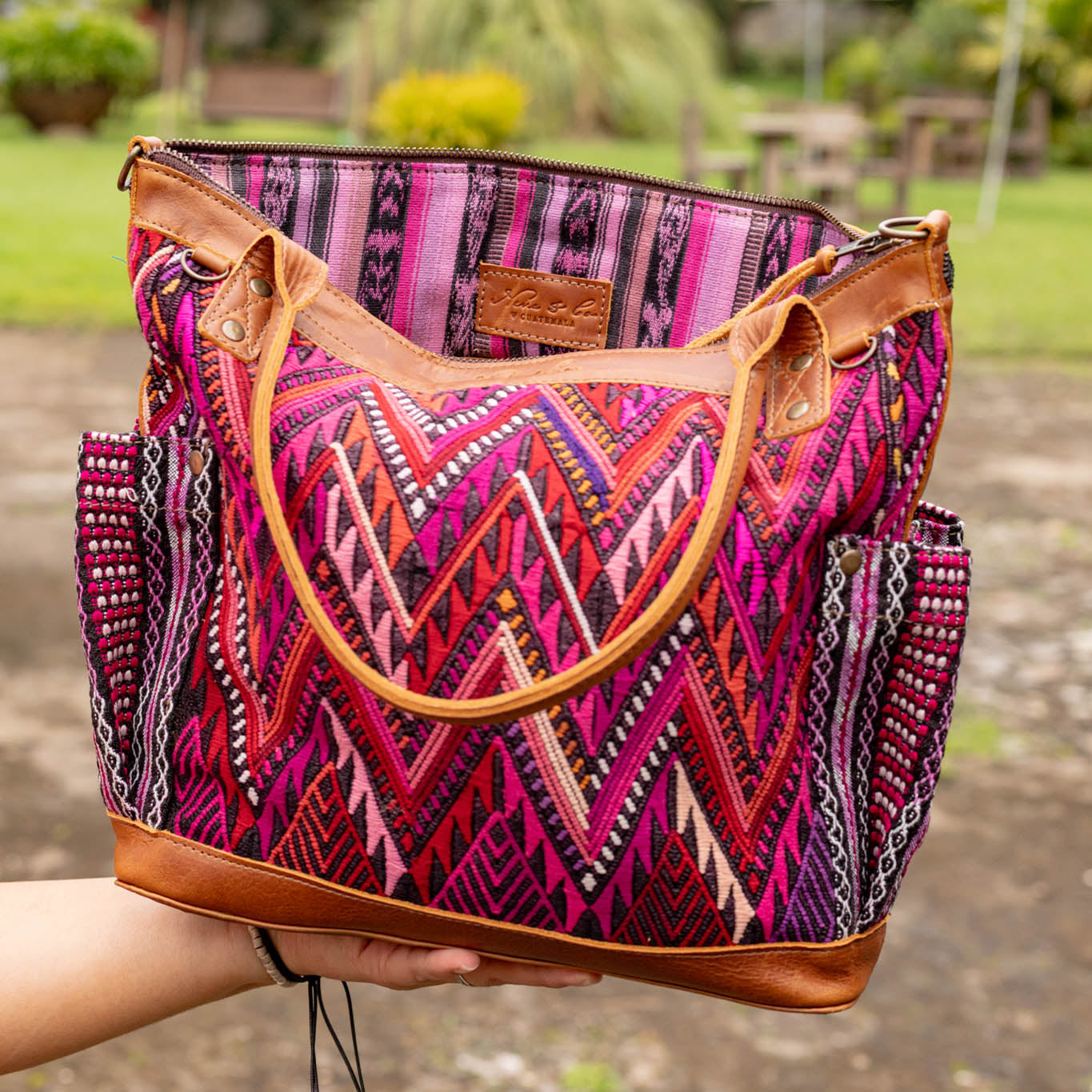 THE MEDIUM PERFECT BAG - OOAK HUIPIL - CAFE - NO. 16666