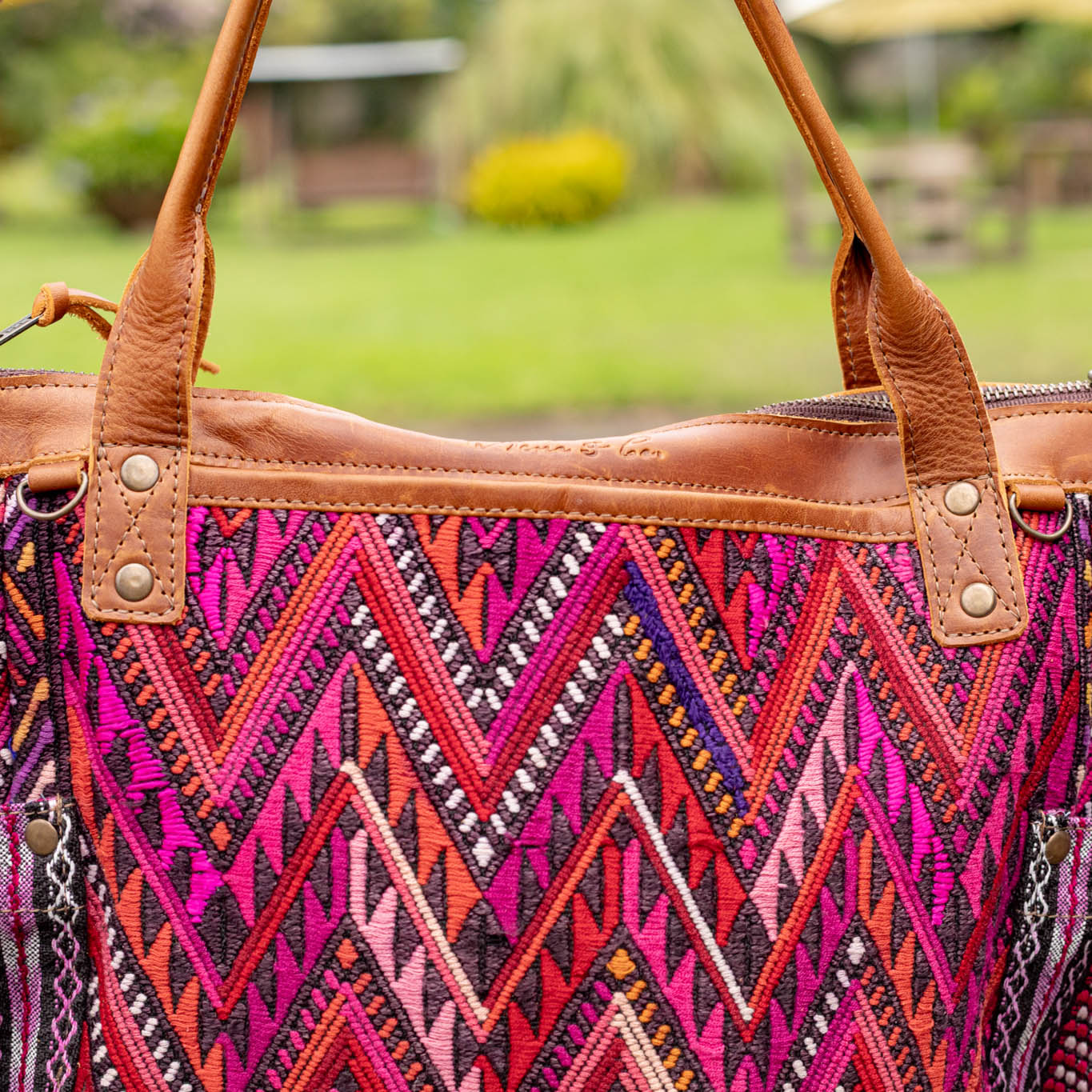 THE MEDIUM PERFECT BAG - OOAK HUIPIL - CAFE - NO. 16666