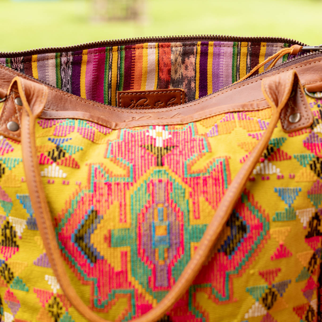 THE MEDIUM PERFECT BAG - OOAK HUIPIL - CAFE - NO. 16665