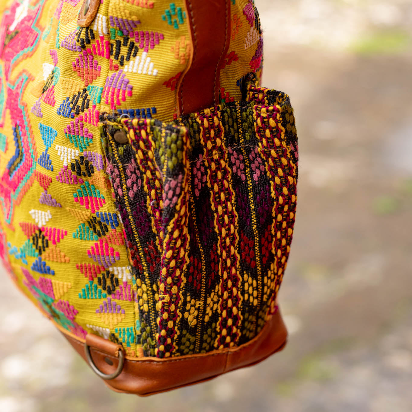 THE MEDIUM PERFECT BAG - OOAK HUIPIL - CAFE - NO. 16665