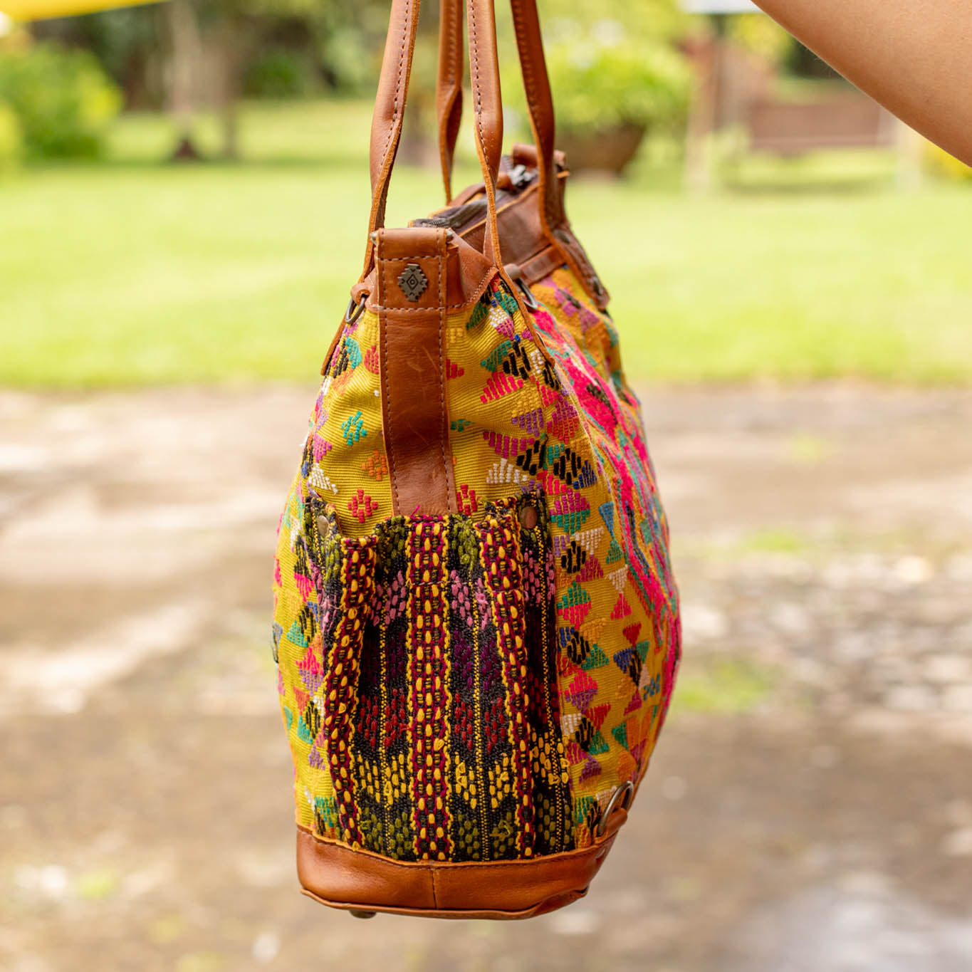 THE MEDIUM PERFECT BAG - OOAK HUIPIL - CAFE - NO. 16665