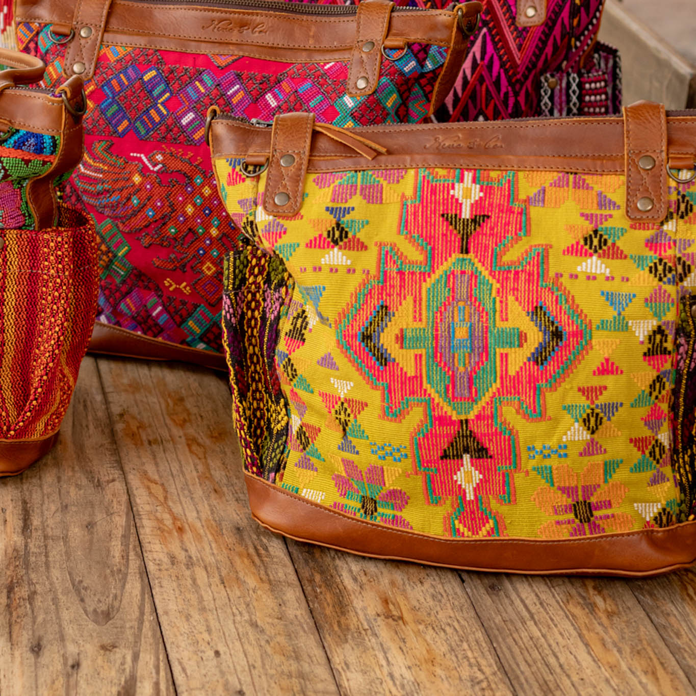 THE MEDIUM PERFECT BAG - OOAK HUIPIL - CAFE - NO. 16665