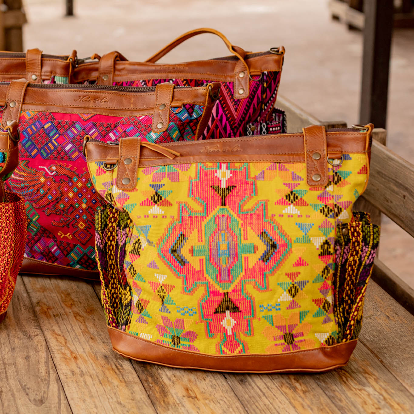 THE MEDIUM PERFECT BAG - OOAK HUIPIL - CAFE - NO. 16665