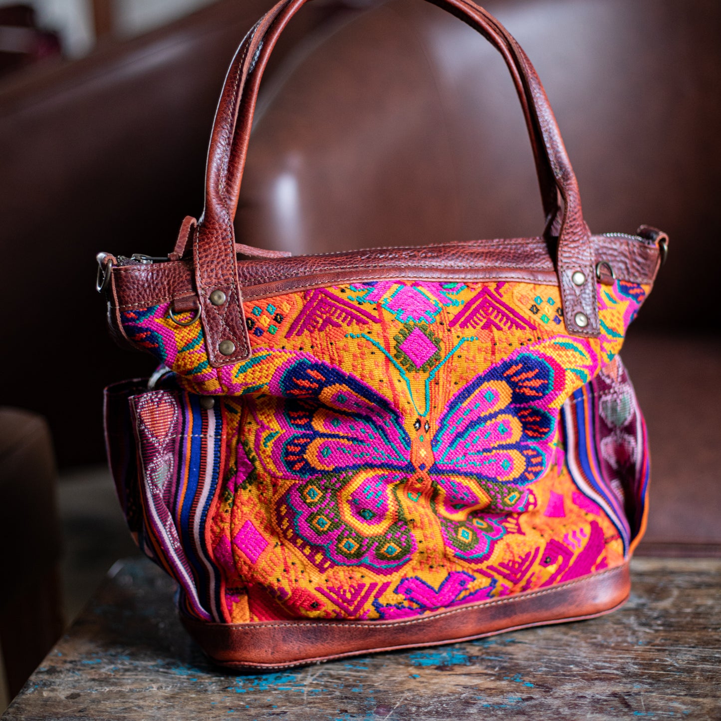 THE MEDIUM PERFECT BAG - OOAK HUIPIL - COPPER - NO. 17752