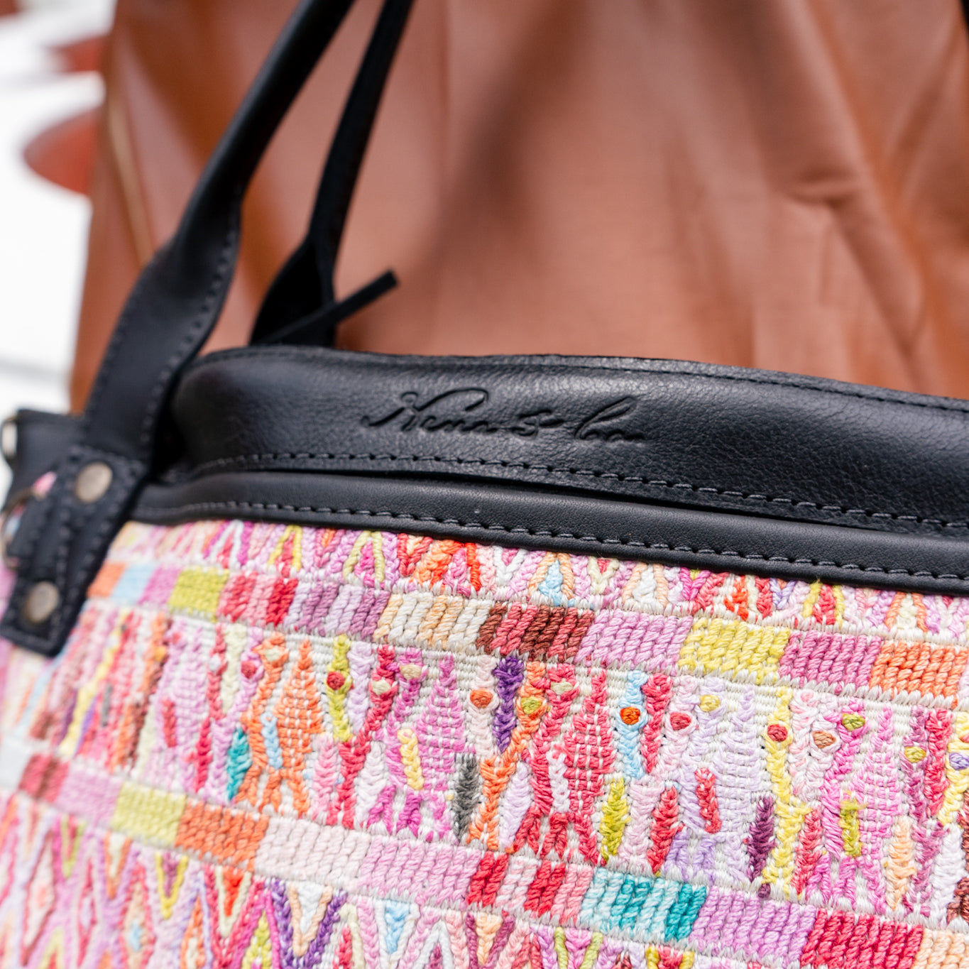 THE MEDIUM PERFECT BAG - OOAK HUIPIL - BLACK - NO. 12694