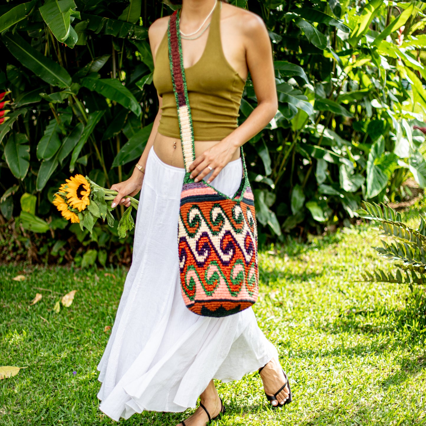 CROCHETED SHOULDER BAG - NO. 18216