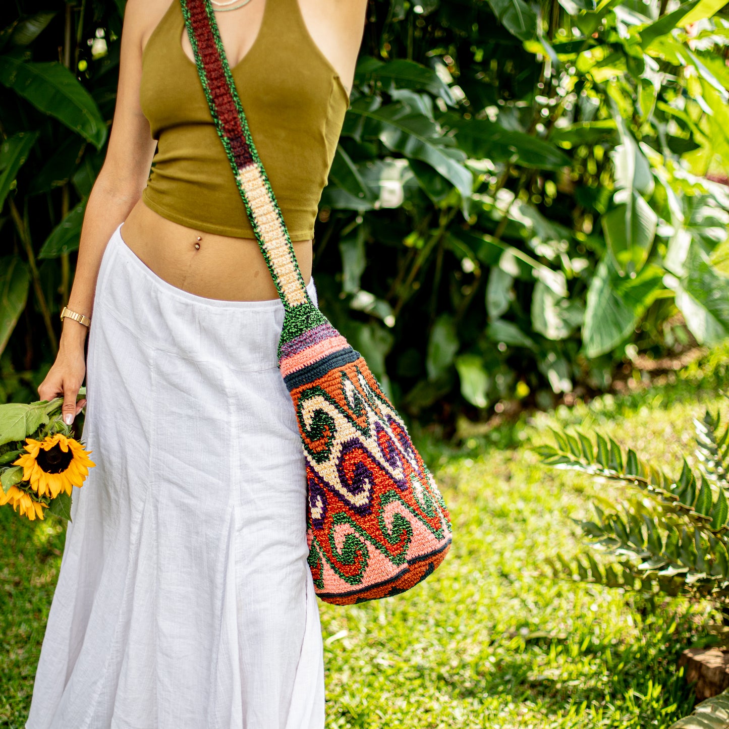 CROCHETED SHOULDER BAG - NO. 18216