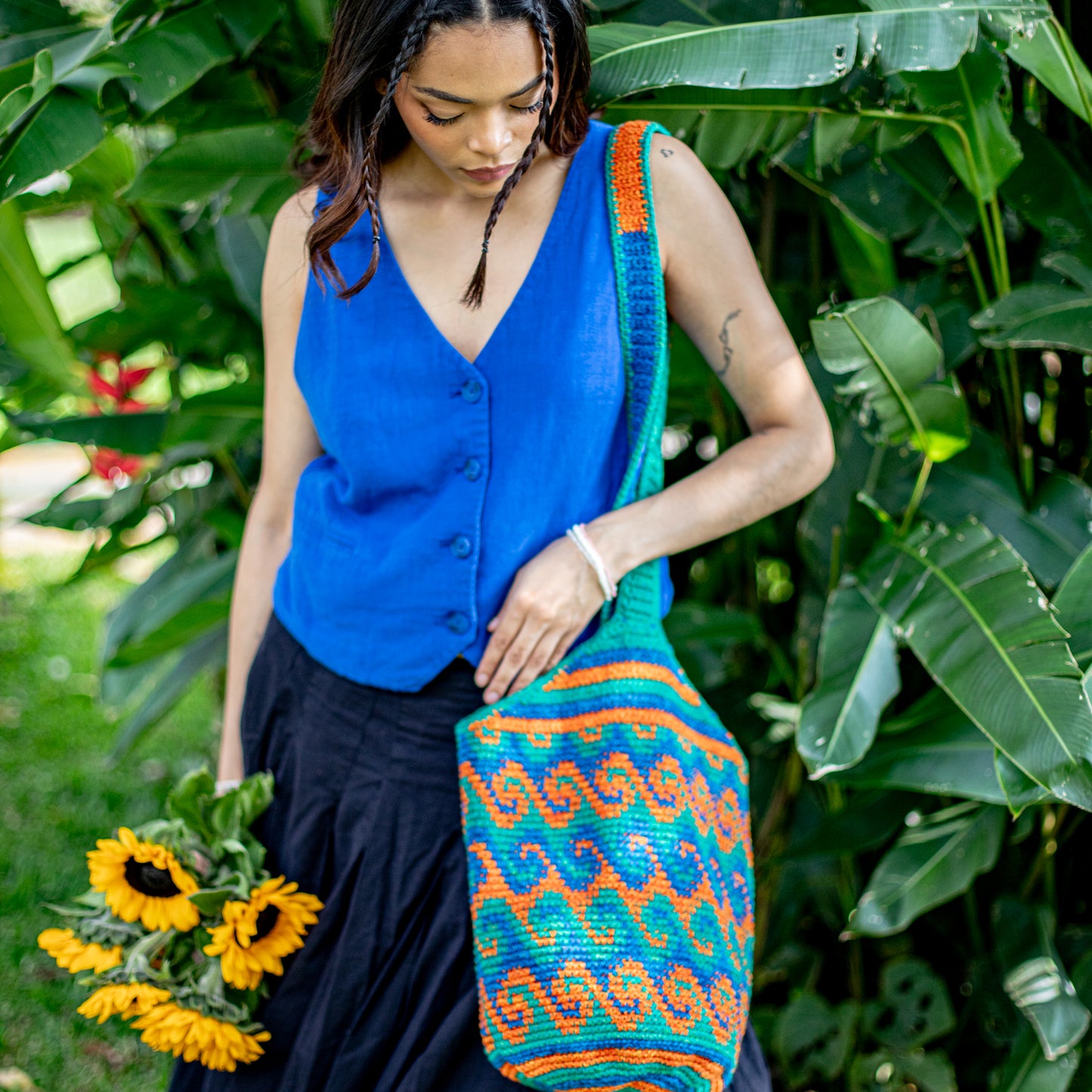 CROCHETED SHOULDER BAG - NO. 18225