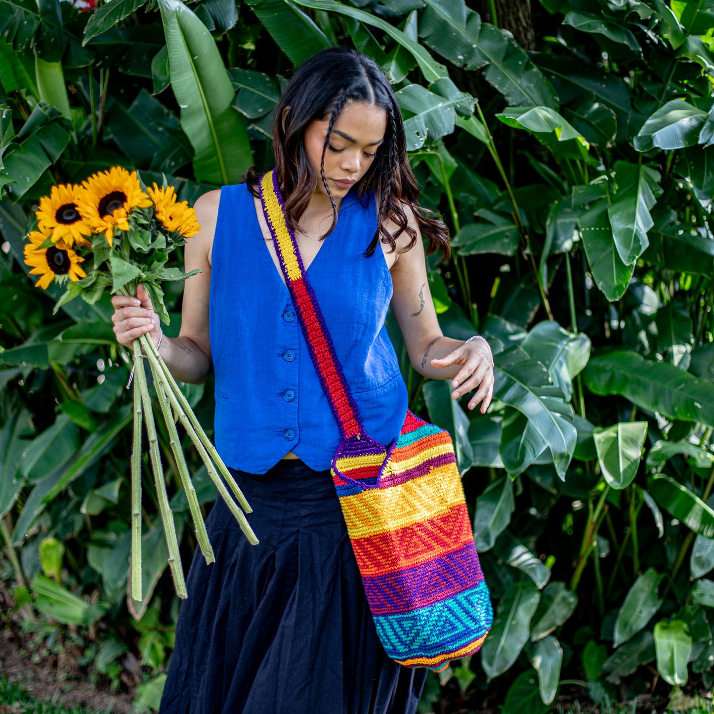 CROCHETED SHOULDER BAG - NO. 18223