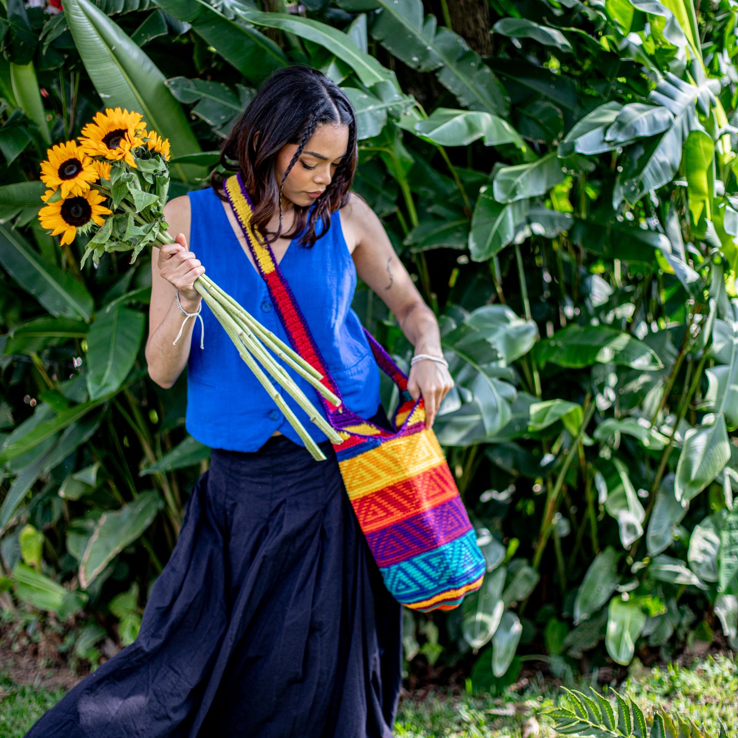 CROCHETED SHOULDER BAG - NO. 18223