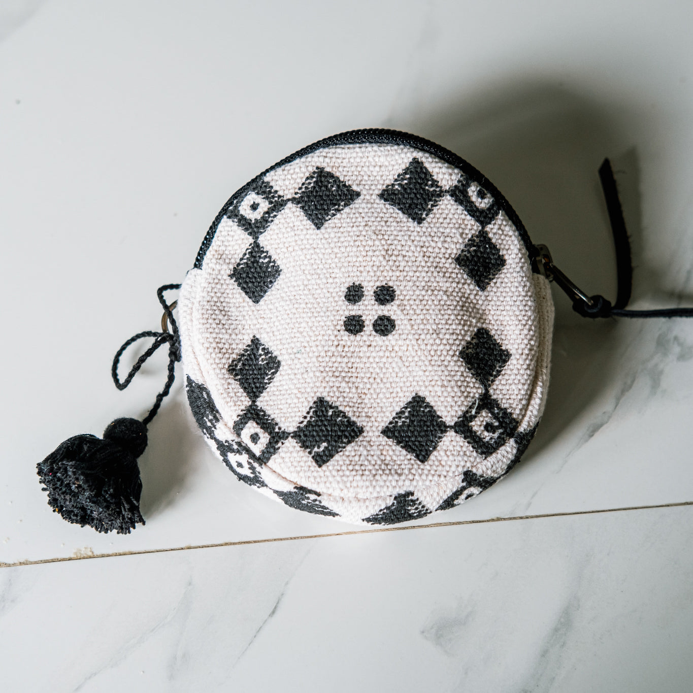 CIRCLE COIN PURSE - MUDCLOTH