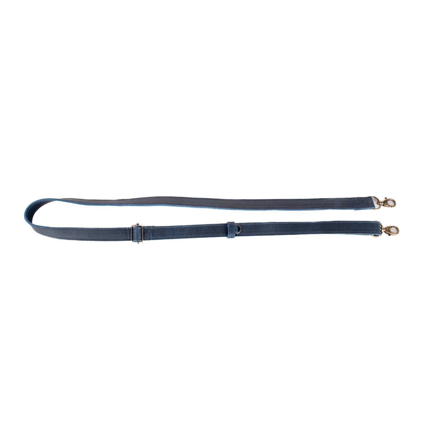 **SHIP WINDOW** DOUBLE CLUTCH + VIVI STRAP SET - FULL LEATHER - NAVY