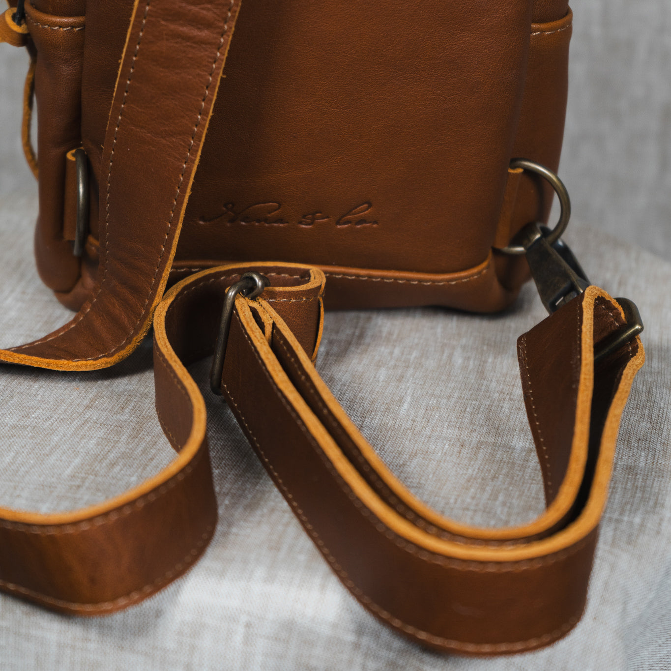 SMALL 2.0 CROSSBODY SLING - OOAK HUIPIL - CAFE - NO. 13538