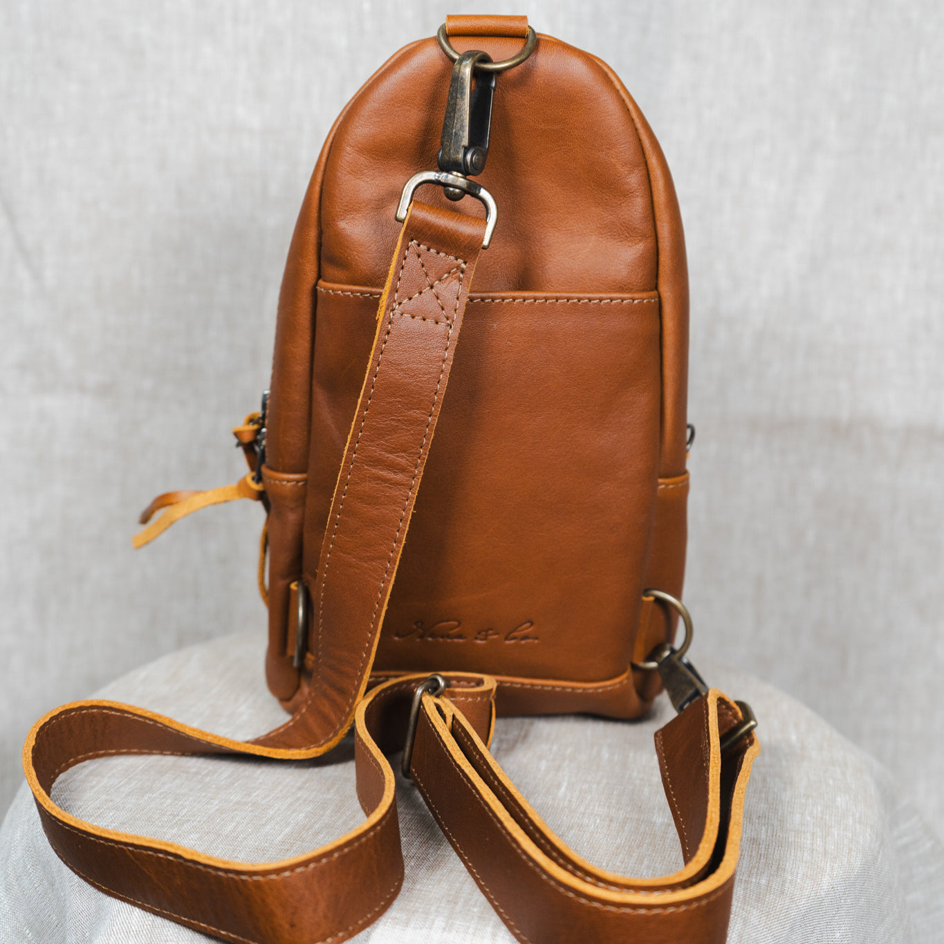 SMALL 2.0 CROSSBODY SLING - OOAK HUIPIL - CAFE - NO. 13538
