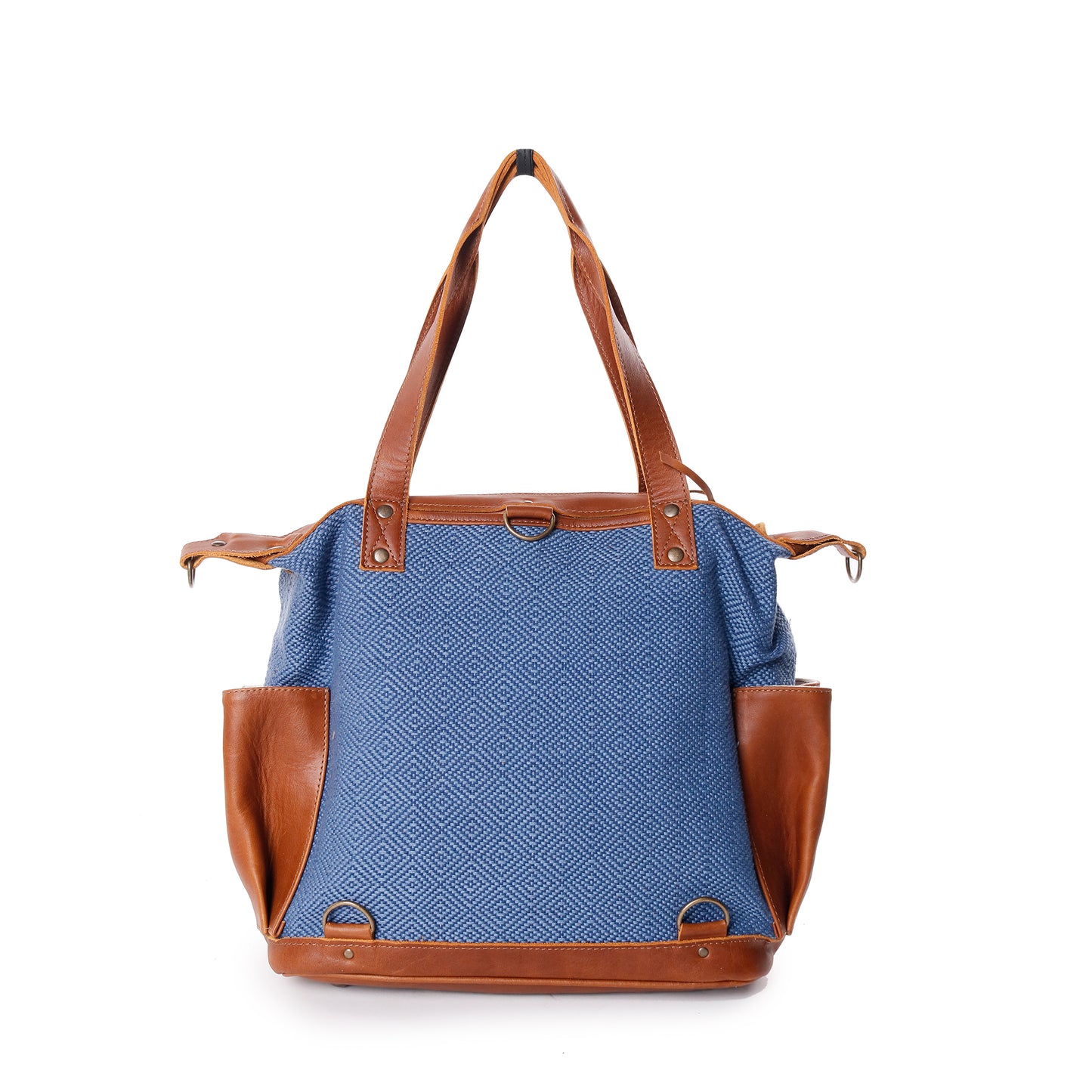 OG REVIVAL CONVERTIBLE DAY BAG - NAVY SUNSET - CAFE LEATHER