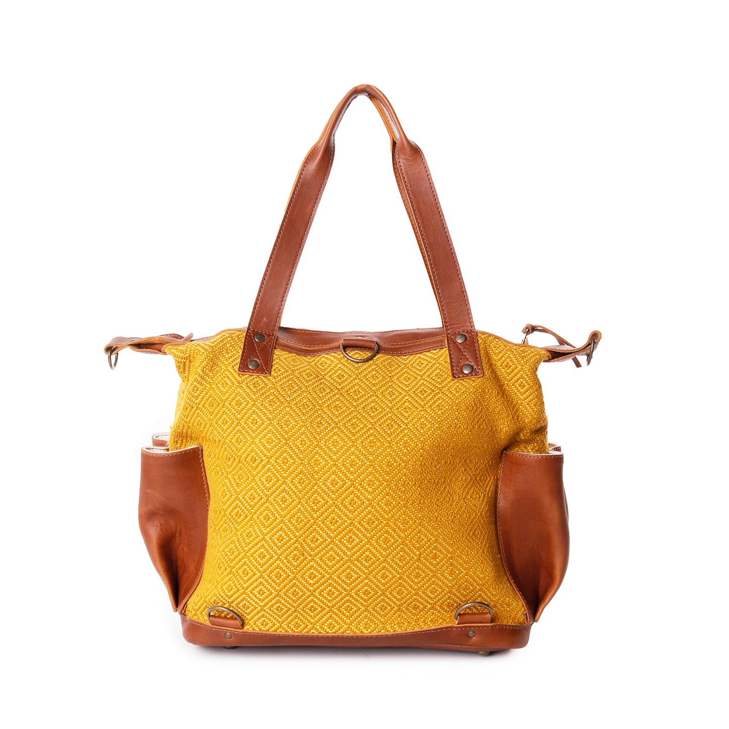 OG REVIVAL MEDIUM CONVERTIBLE DAY BAG - MUSTARD SUNSET - CAFE LEATHER