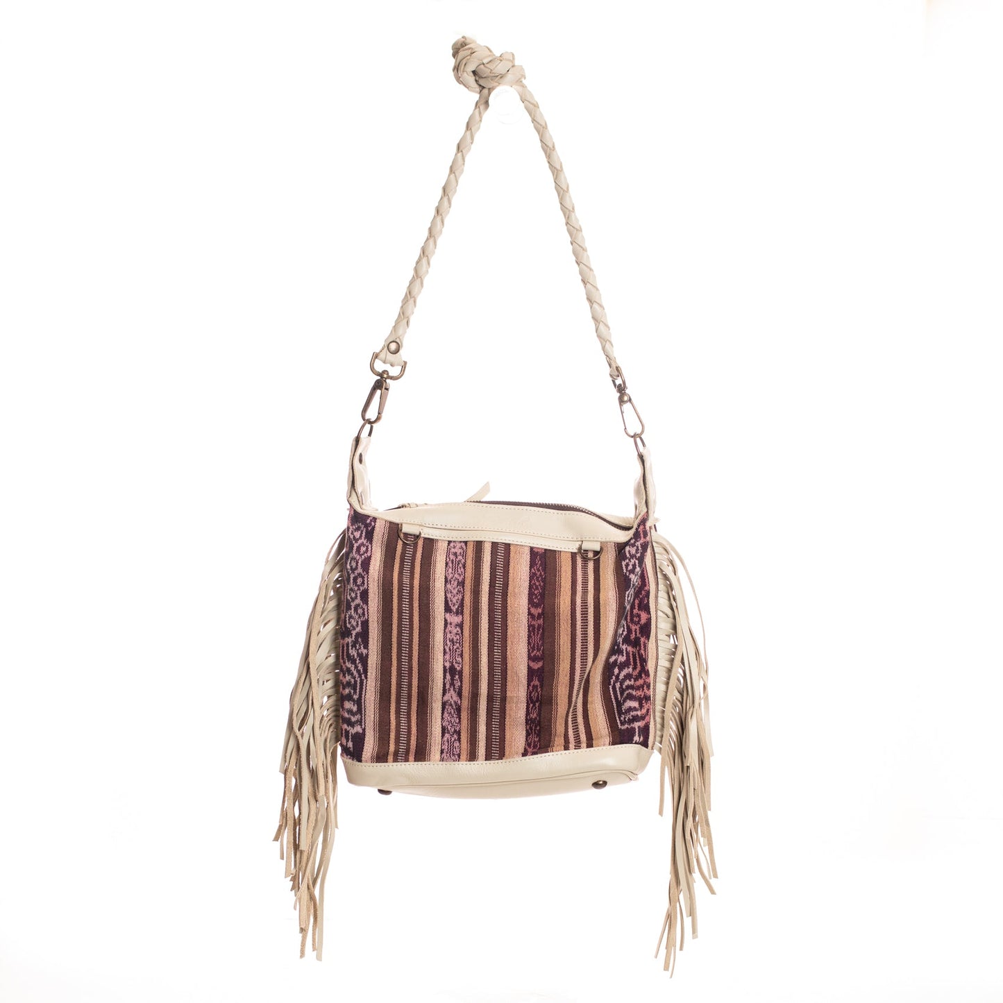 BEATRIZ MINI CONVERTIBLE DAY BAG WITH FRINGE - CORTE DE PLAYA - BONE - NO. 26828