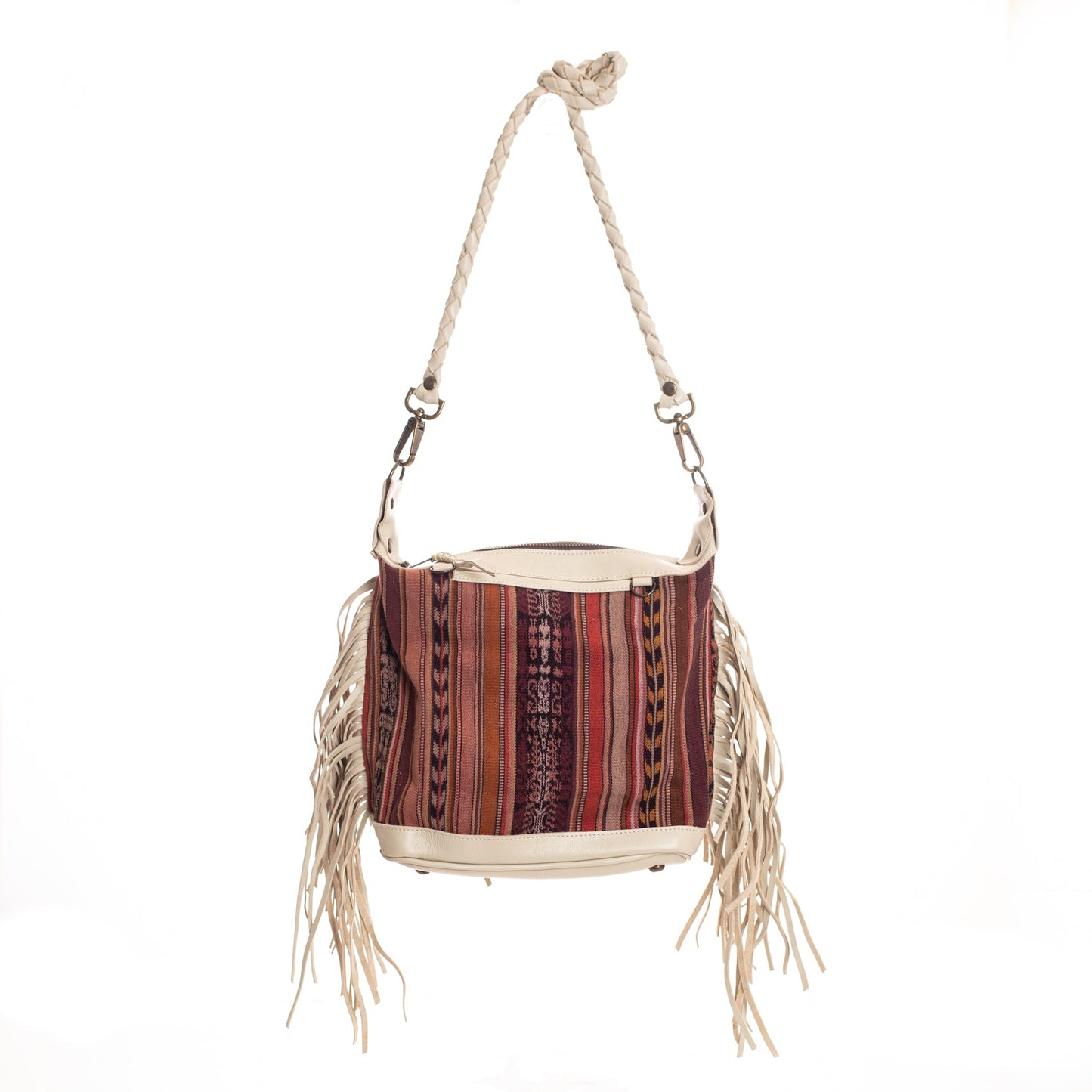 BEATRIZ MINI CONVERTIBLE DAY BAG WITH FRINGE - CORTE DE PLAYA - BONE - NO. 26834