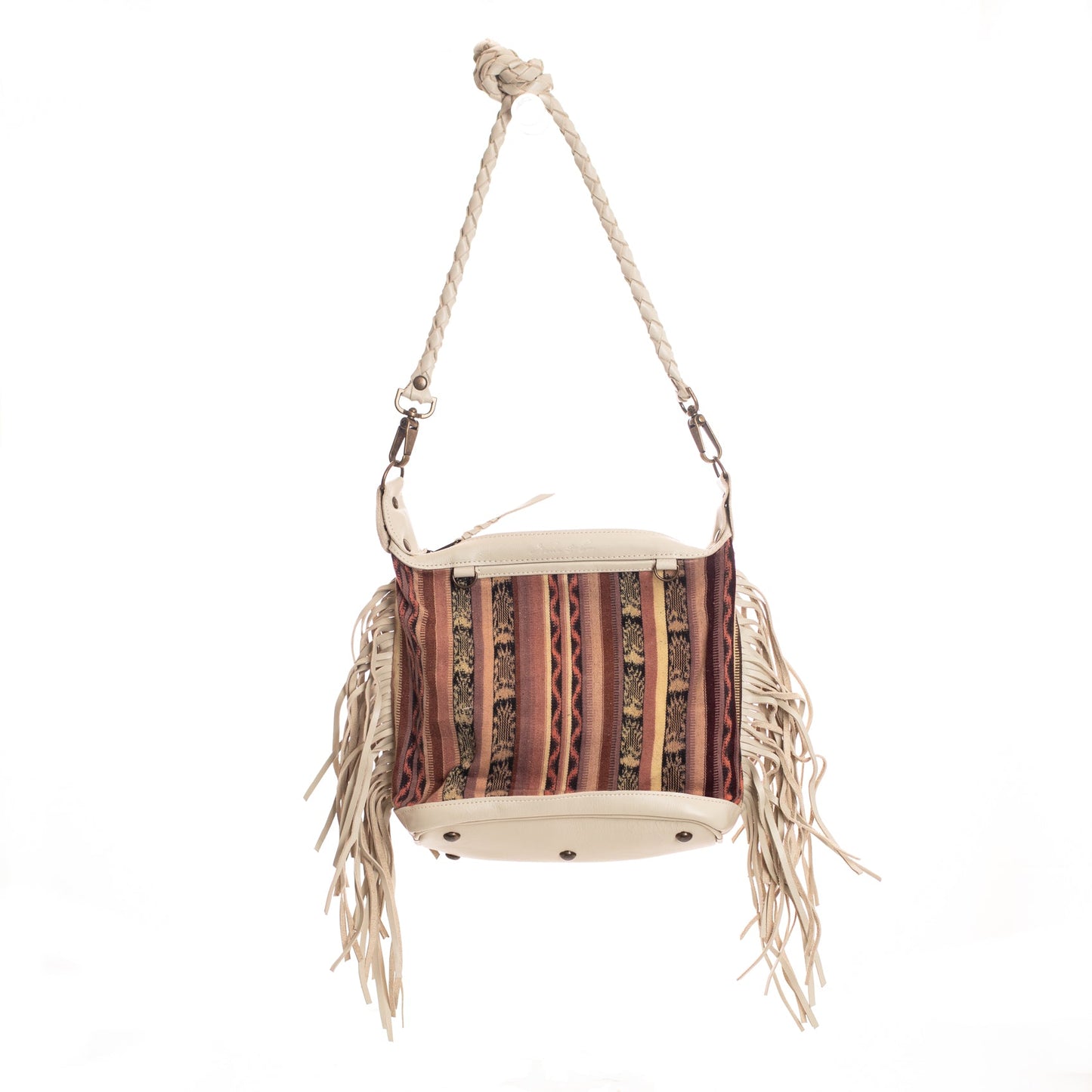 BEATRIZ MINI CONVERTIBLE DAY BAG WITH FRINGE - CORTE DE PLAYA - BONE - NO. 26840