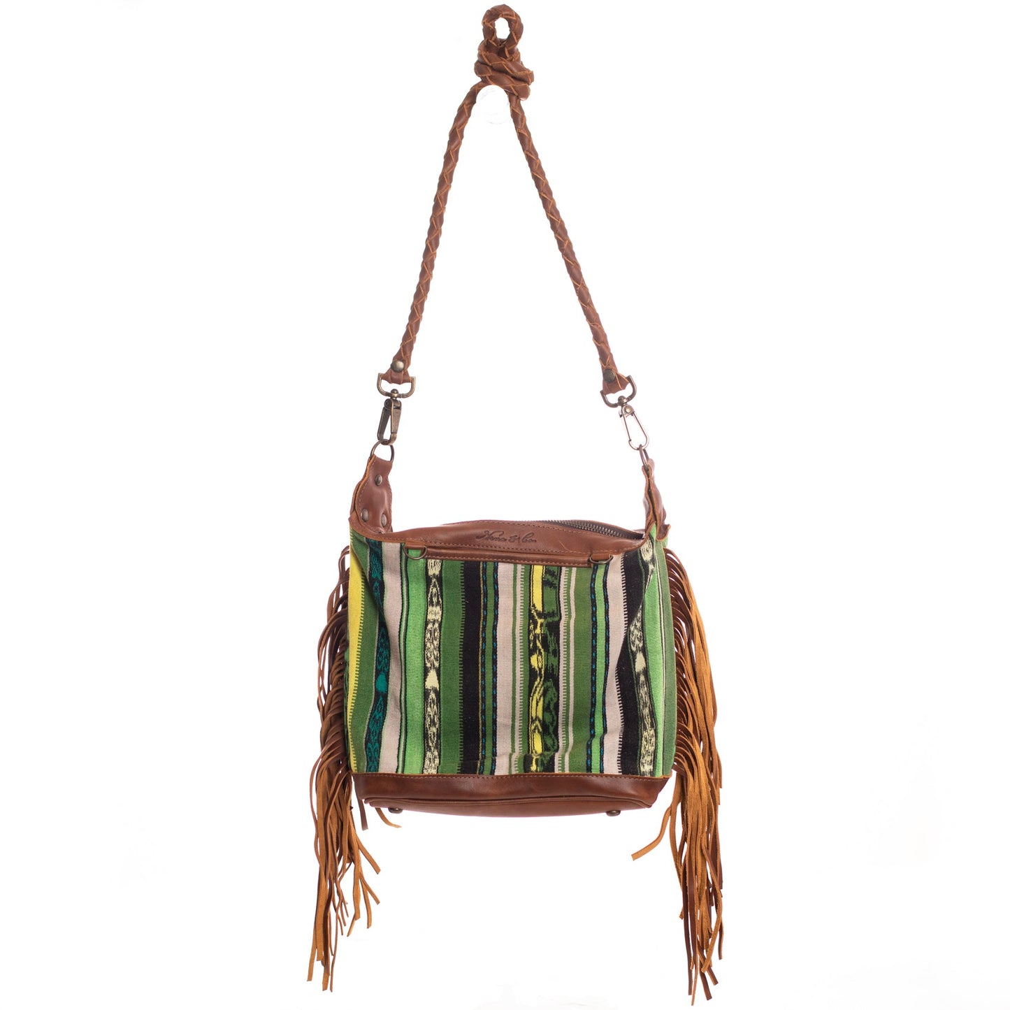 BEATRIZ MINI CONVERTIBLE DAY BAG WITH FRINGE - CORTE DE PLAYA - CAFE - NO. 26870