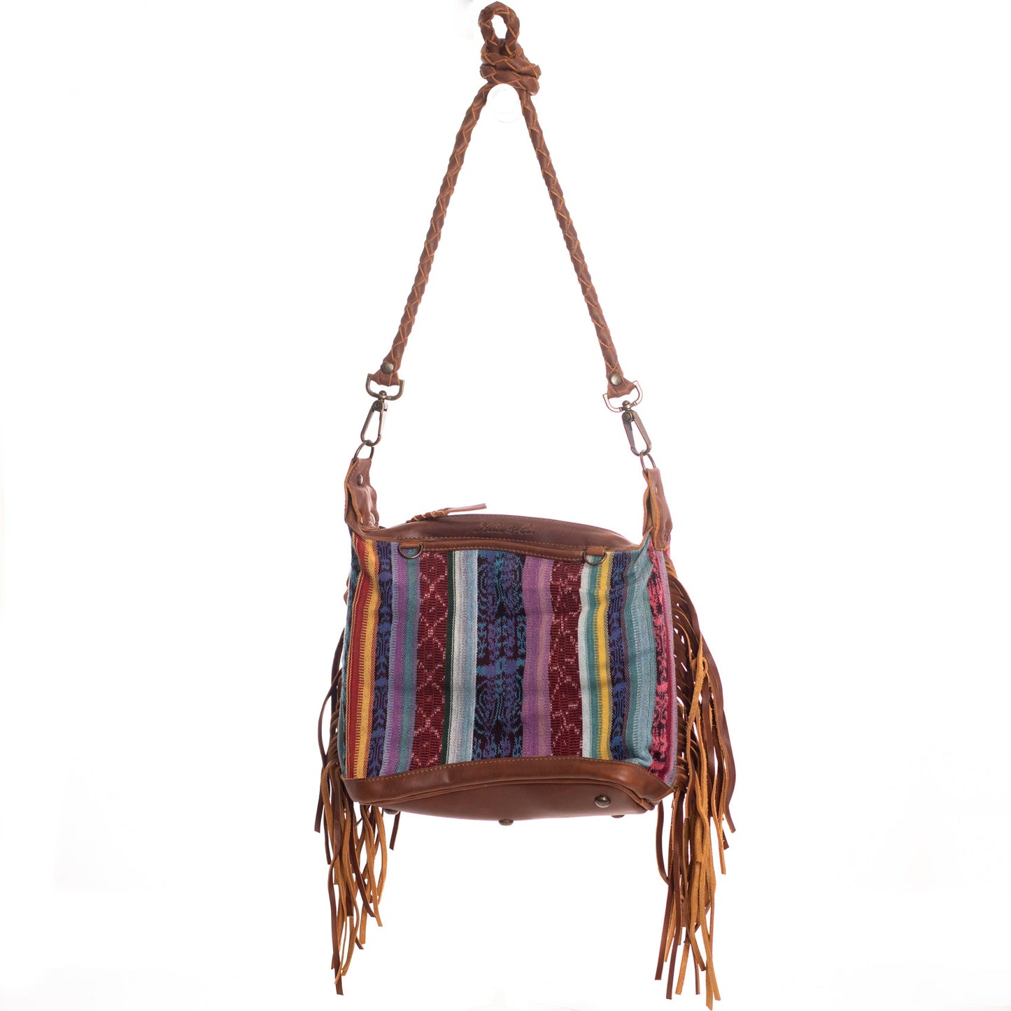 BEATRIZ MINI CONVERTIBLE DAY BAG WITH FRINGE - CORTE DE PLAYA - CAFE - NO. 26876