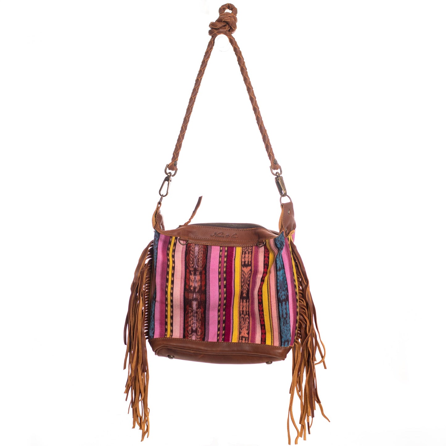 BEATRIZ MINI CONVERTIBLE DAY BAG WITH FRINGE - CORTE DE PLAYA - CAFE - NO. 26880