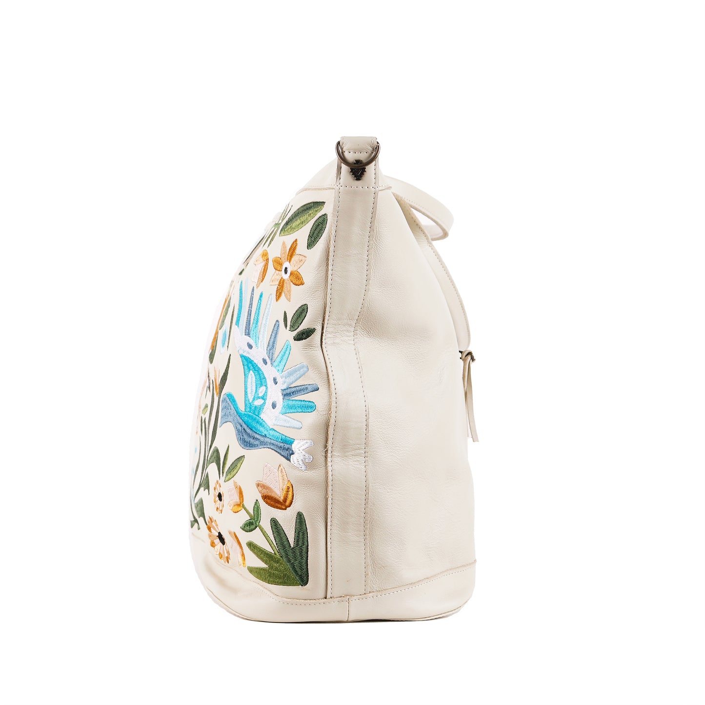 PERFECT WEEKENDER - 10 YEAR ANNIVERSARY - EMBROIDERED LEATHER - AZURE - BONE